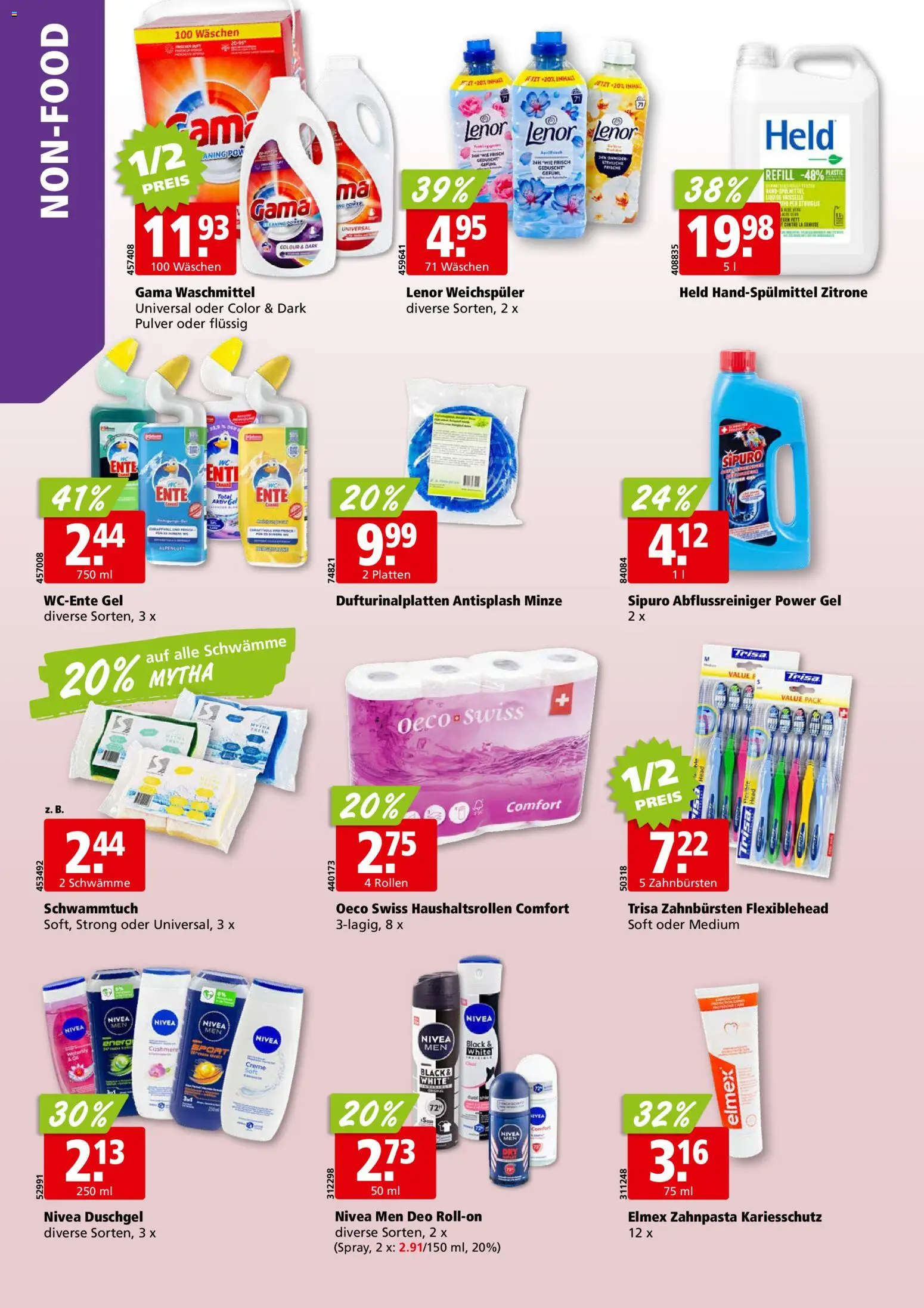 Aligro aktionen Chavannes, Matran, Genf, Sitten – gültig ab 02.11.2026 | Seite: 30 | Produkte: Weichspüler, Waschmittel, Schwämme, Creme