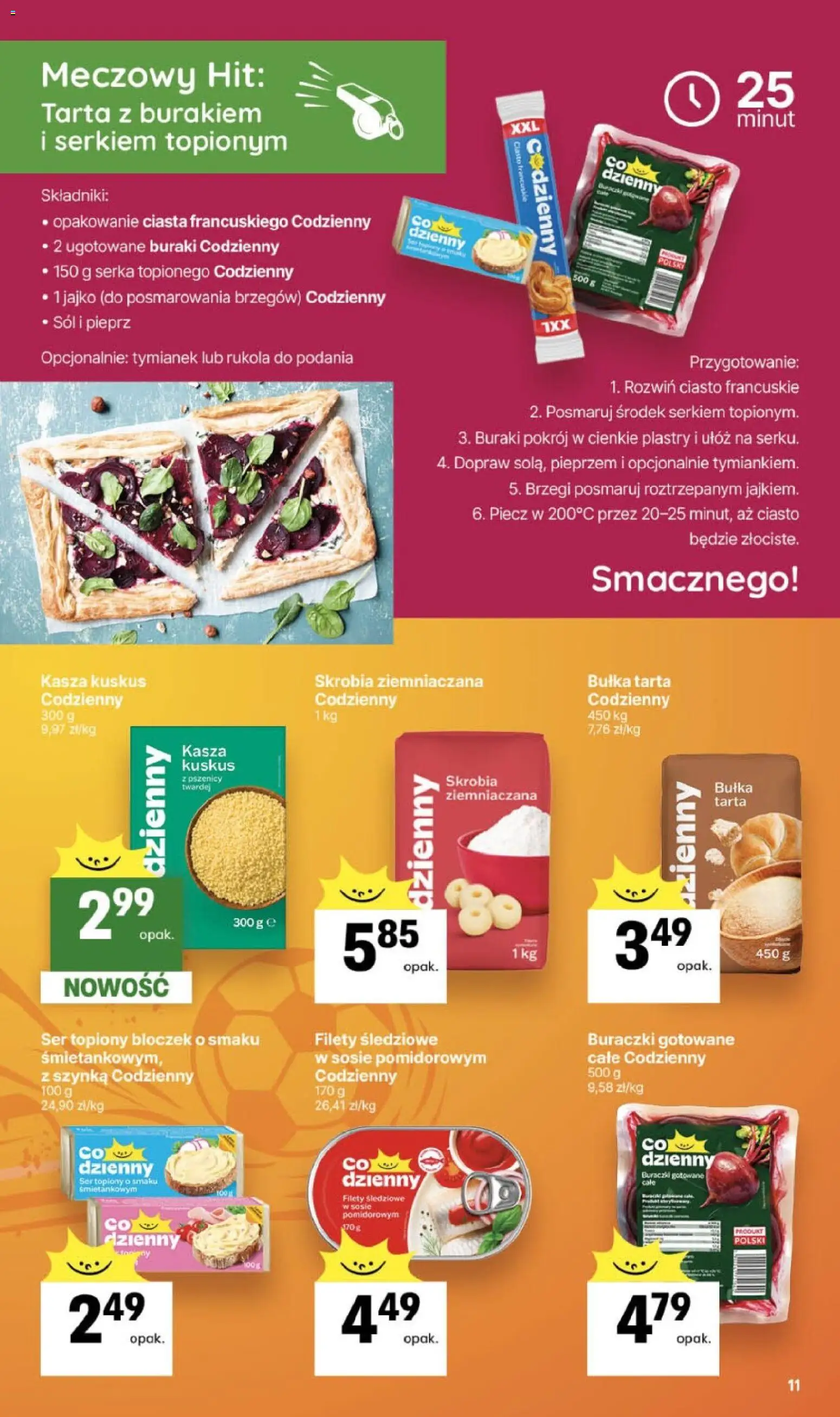 Delikatesy Centrum gazetka od 09.07.2026 | Strona: 11 | Produkty: Ser topiony, Kasza, Szynka, Bułka