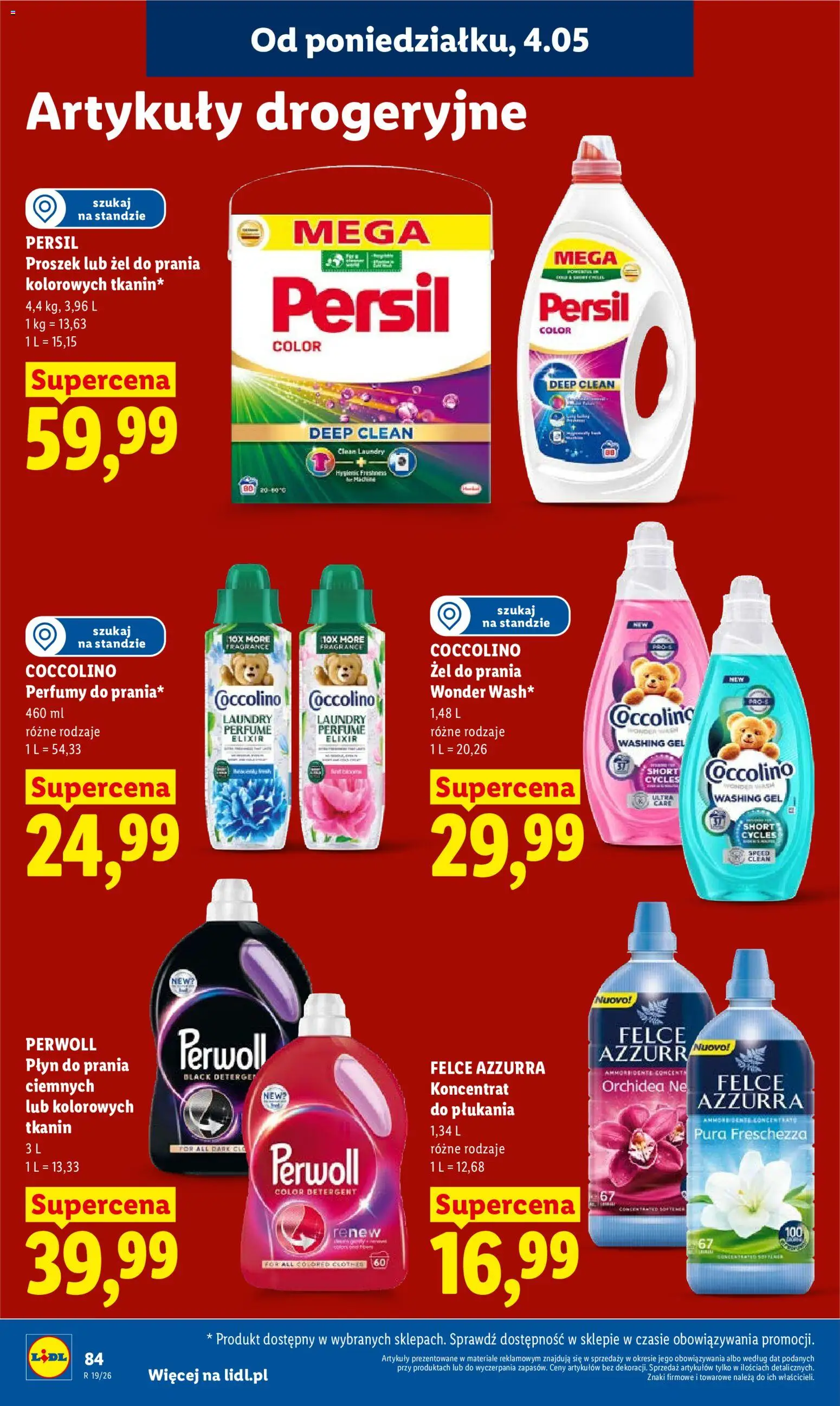 Lidl Polsko leták od 04.05.2026 | Strana: 90 | Produkty: Coccolino, Felce Azzurra, Perwoll, Persil