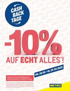 Metro angebote Cash Back ab 28.09.2026 gültig