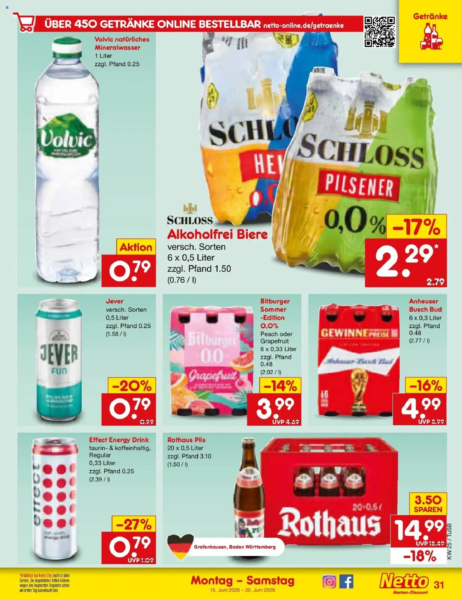 Netto Marken-Discount Prospekt Lahr-Langenwinkel – gültig ab 14.06.2026 | Seite: 43 | Produkte: Pils, Mineralwasser, Jever, Volvic