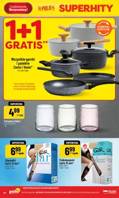 Pogląd oferty "POLOmarket gazetka" - ważna od 29.04.2026 | Strona: 64 | Produkty: Szklanka, Skarpetki, Patelnie, Garnki