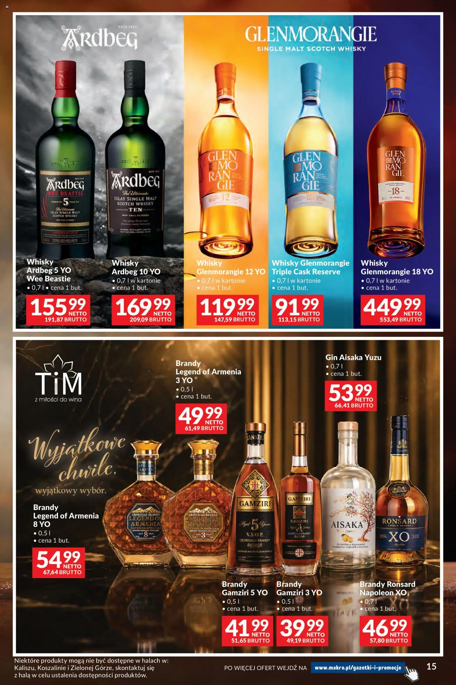 Makro gazetka - Whisky od 29.09.2026 | Strona: 15 | Produkty: Scotch whisky, Brandy, Gin, Whisky