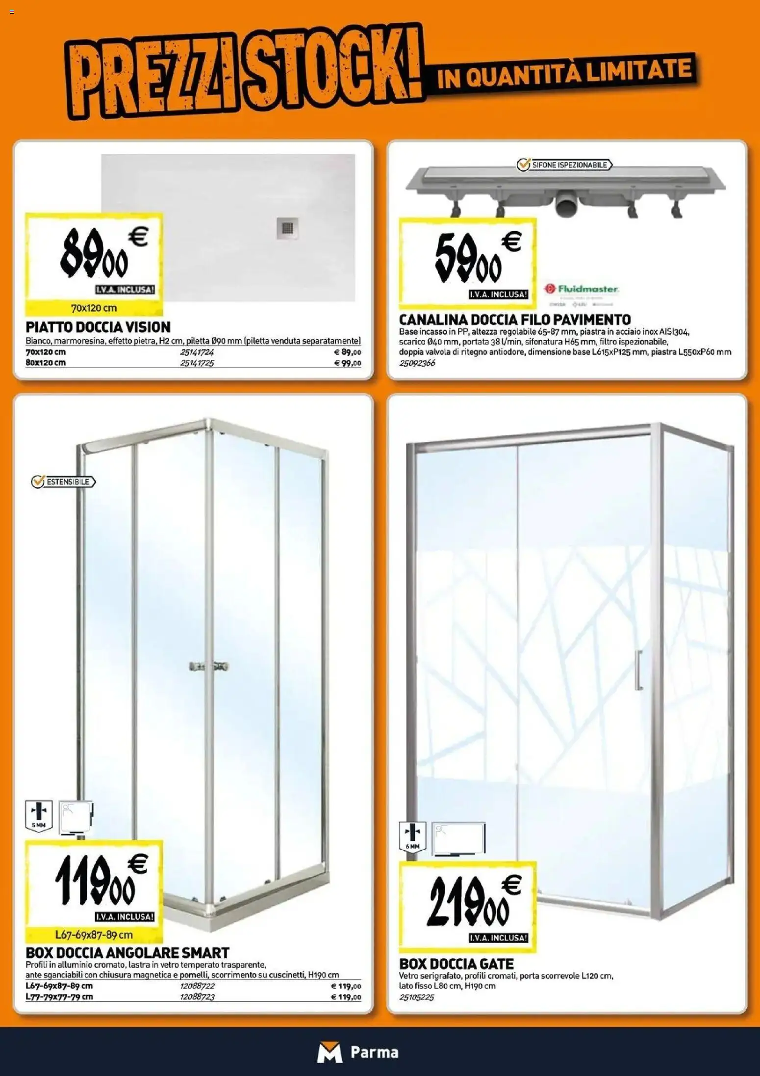 Nuovo TECNOMAT catalogo Parma dal 27/08/2026 > offerte anteprima 🛍️ | Pagina: 2 | Prodotti: Porta, Piatto, Alluminio, Doccia
