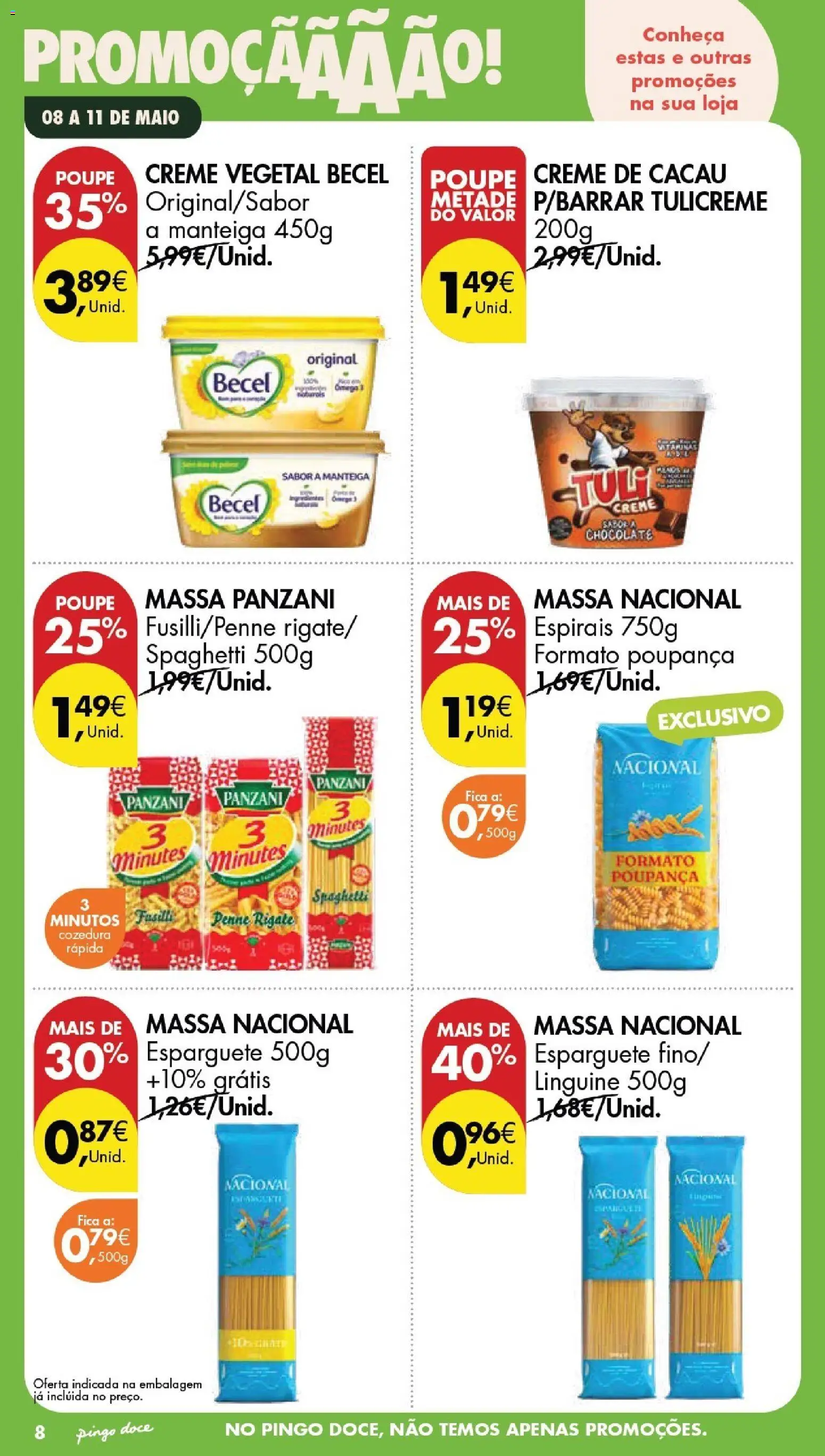 Pingo Doce Poupe este Fim de Semana │ válido de 08.05.2026 | Página: 8 | Produtos: Esparguete, Manteiga, Massa, Creme