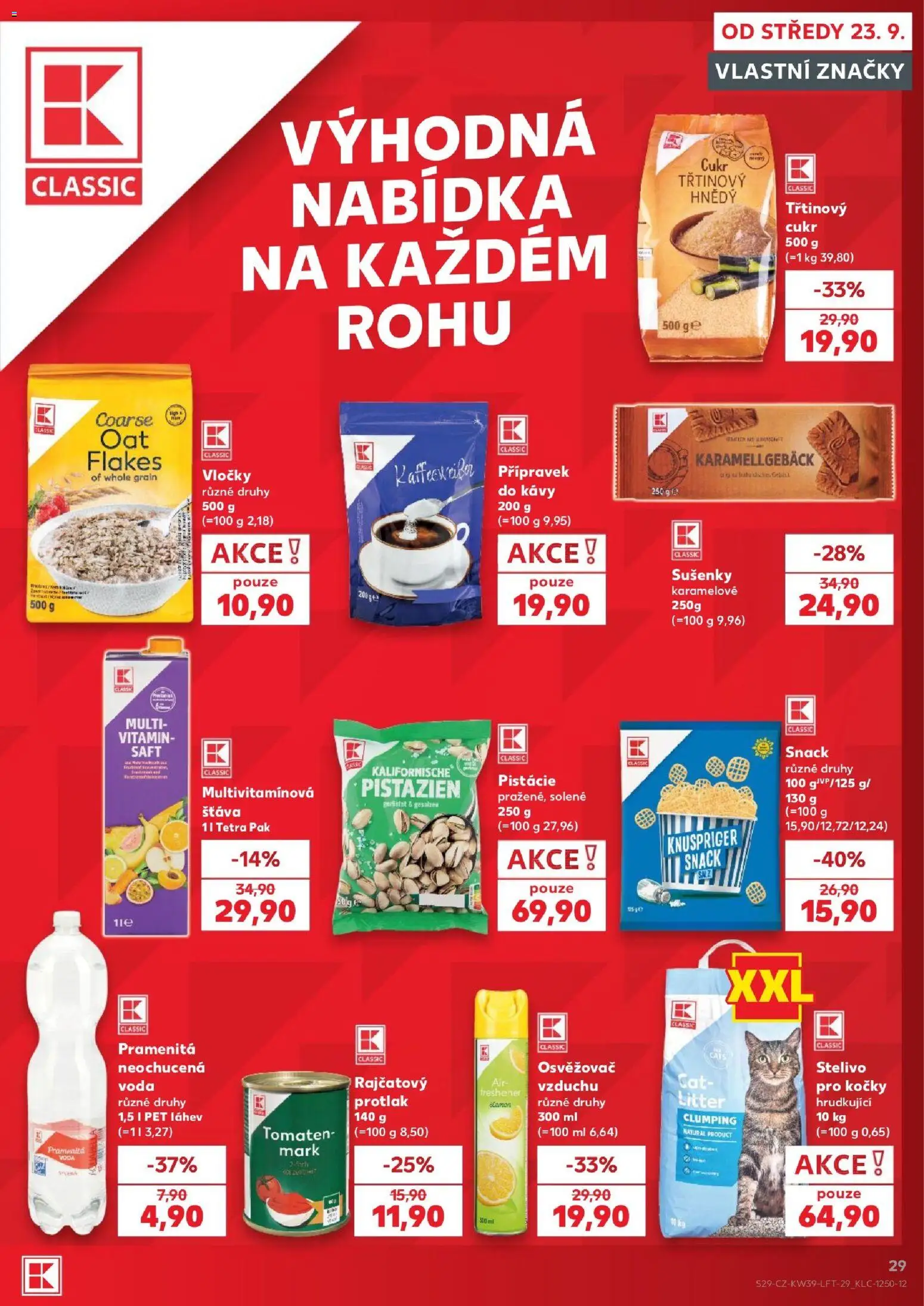 Kaufland leták - Chomutov od 23.09.2026 | Strana: 29 | Produkty: Rajčatový protlak, Stelivo, Coffee creamer, Šťáva