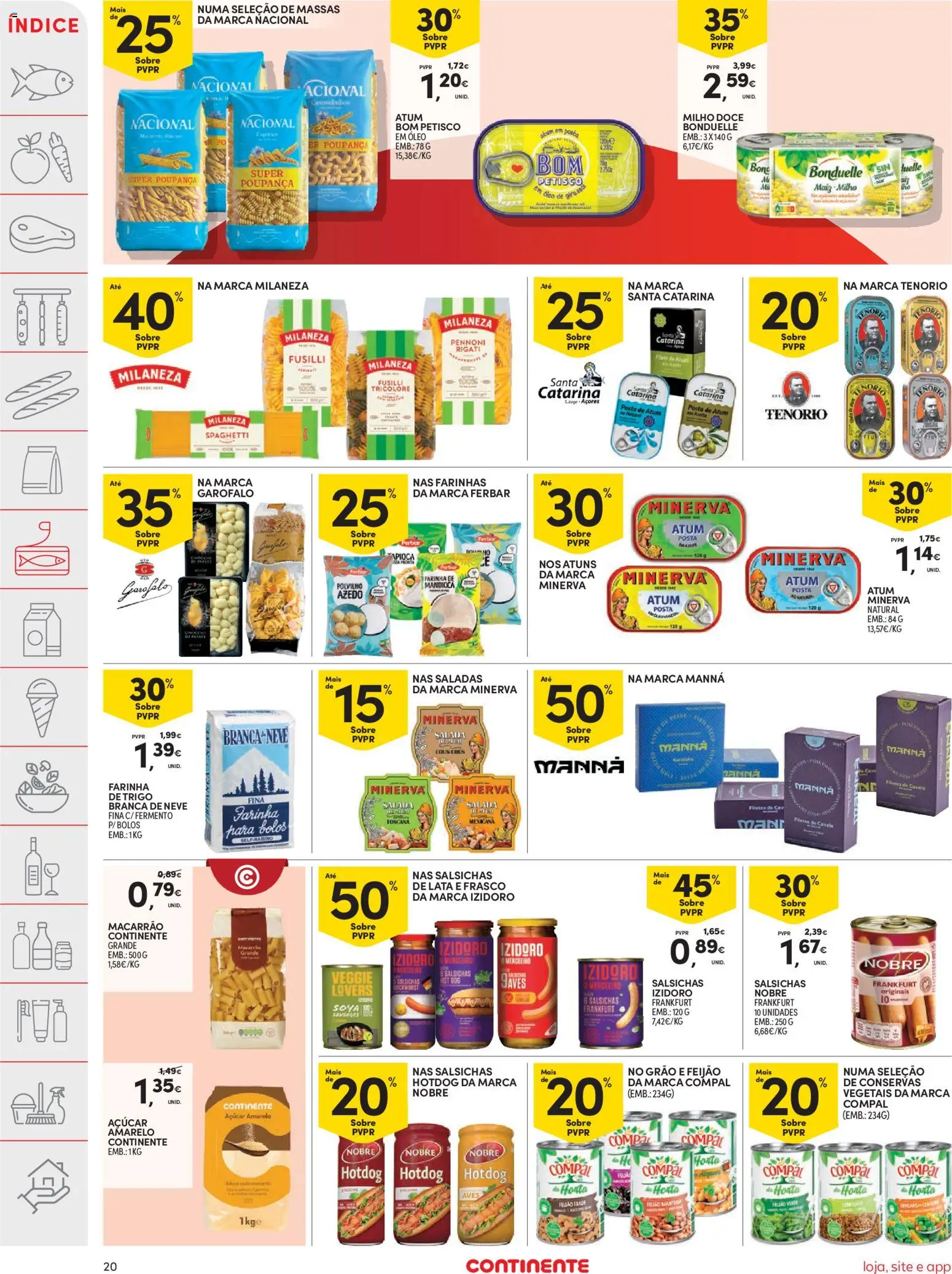 Continente folheto │ válido de 23/06/2026 | Página: 22 | Produtos: Atum, Saladas, Macarrão, Açúcar