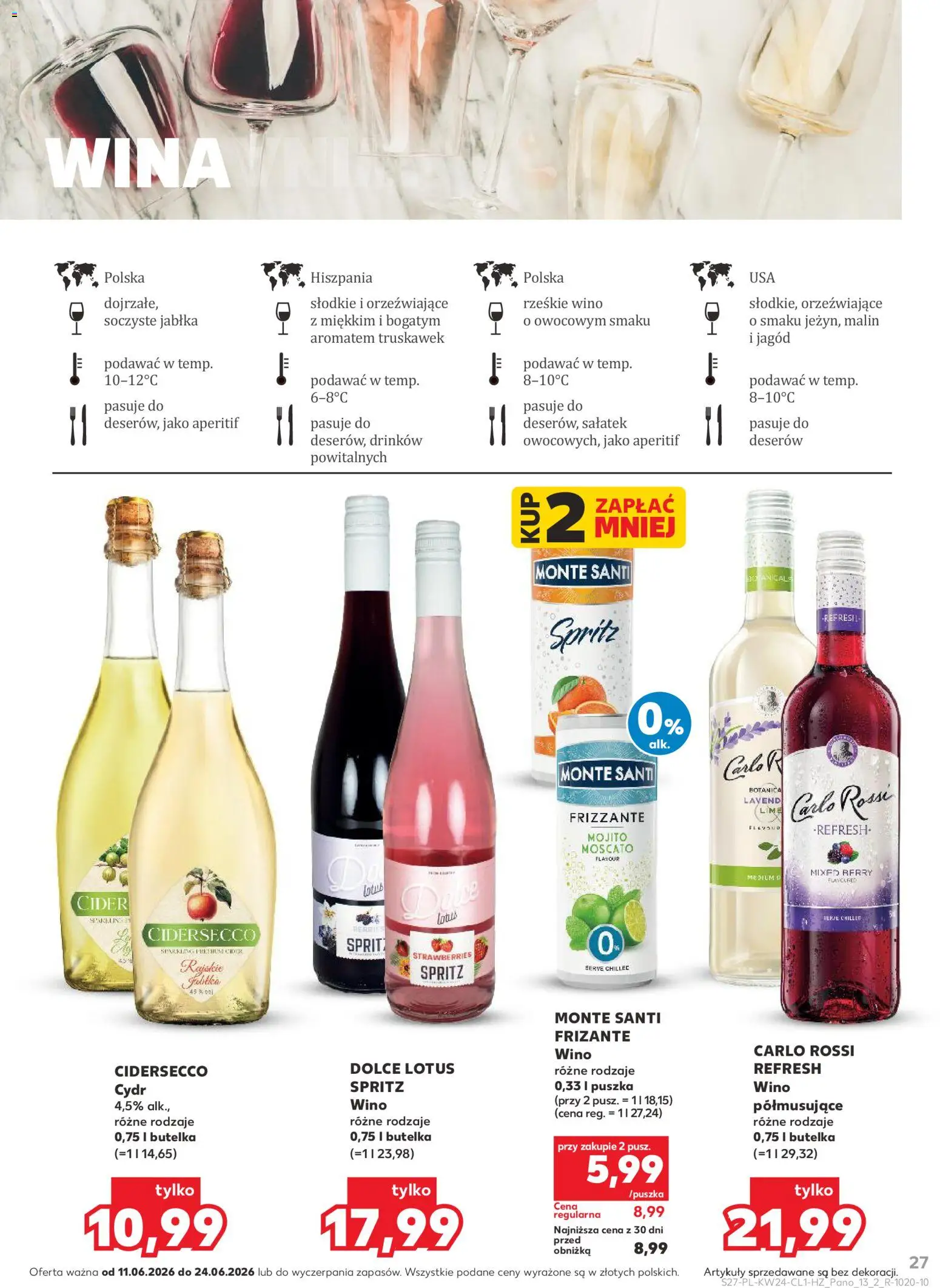 Kaufland Polsko leták - Barek od 11.06.2026 | Strana: 27 | Produkty: Jablka, Spritz, Cider, Mojito