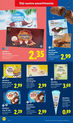 Anteprima del volantino GELATELLI Cono panna, Cono panna Con latte italiano alta qualità 95 g confezione valido a partire dal 22/06/2026 | Pagina: 4 | Prodotti: Cioccolato, Panna, Gelato, Cocco
