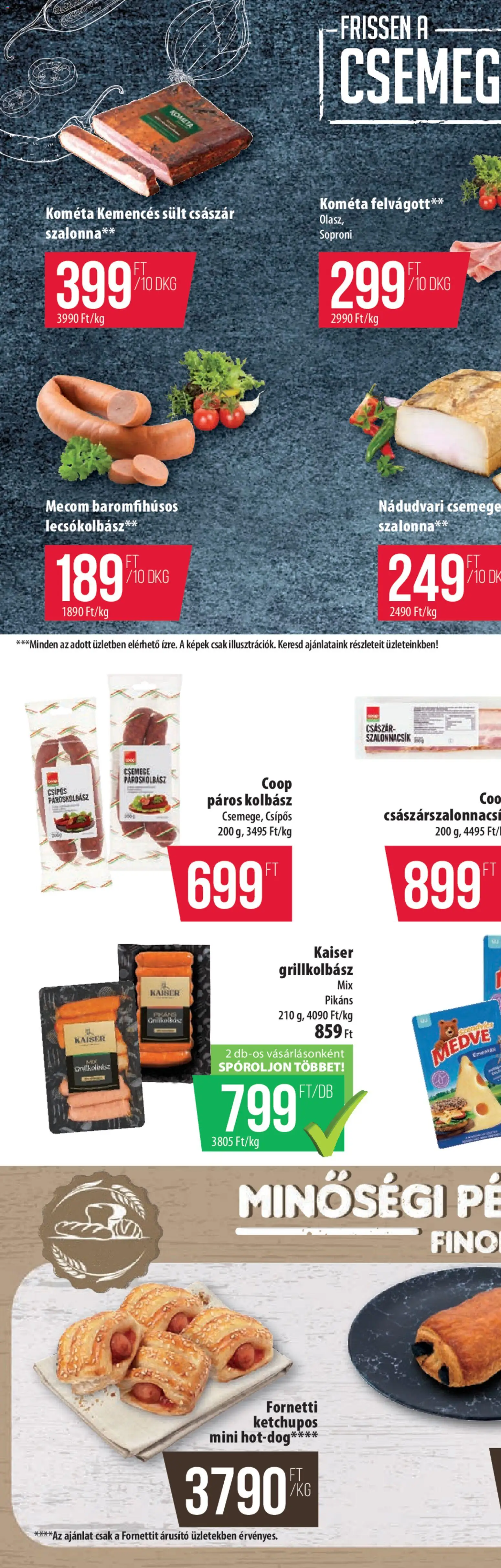 COOP akciós ujság - amely érvényes a következő dátumtól: 2026.07.02. | Oldal: 2 | Termékek: Szendvicskrém, Szeletelt bacon, Szalonna, Lecsókolbász
