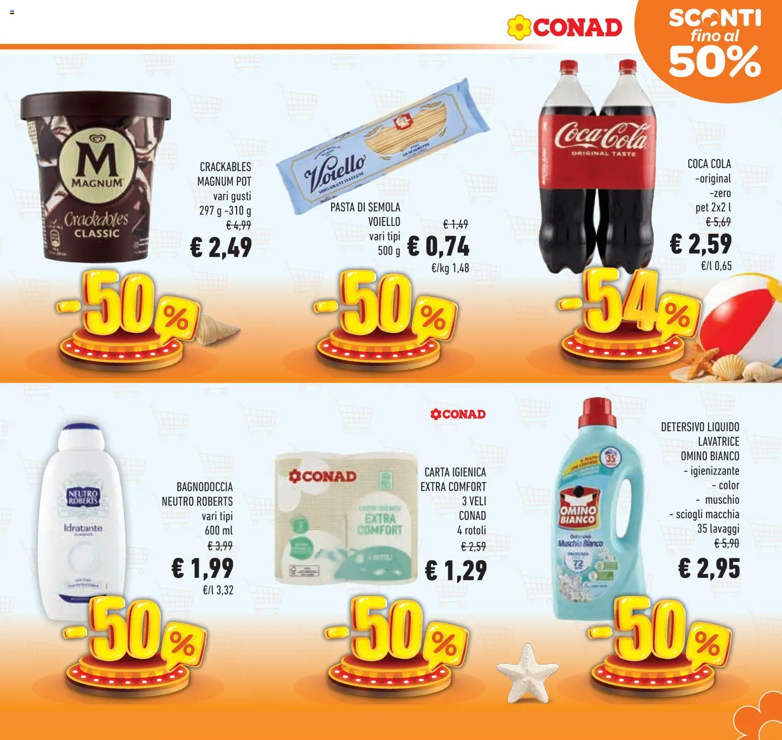 Volantino Conad del 12/08/2026 | Pagina: 9 | Prodotti: Voiello, Lavatrice, Semola, Coca Cola