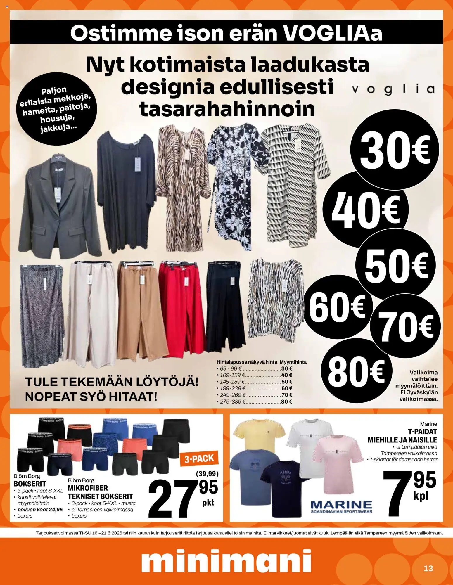 Minimani tarjoukset – voimassa 16.06.2026 alkaen | Sivu: 13 | Tuotteet: Bokserit