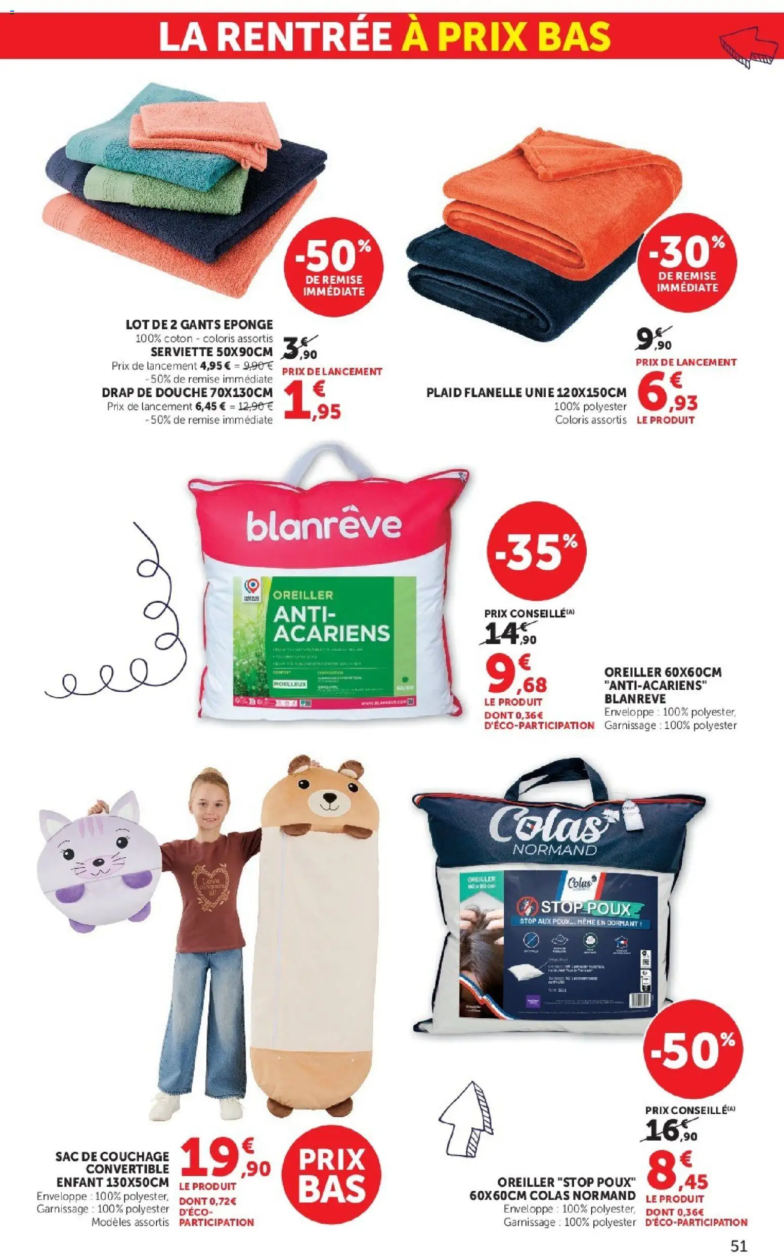 {H1} | Page: 51 | Produits: Sac, Sac de couchage, Oreiller, Douche
