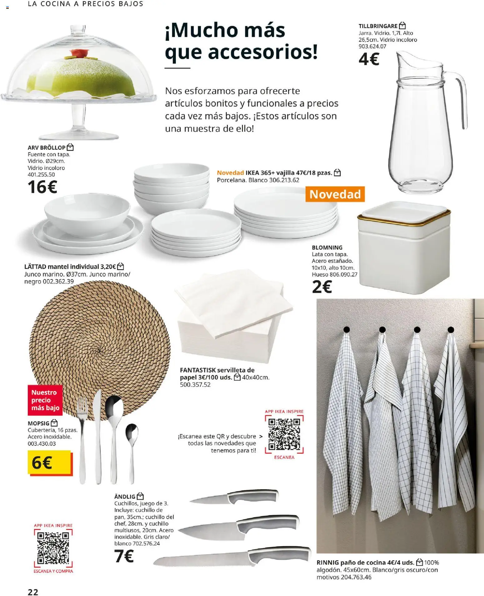 IKEA - Precios bajos │ válido desde el 01/09/2026 | Página: 22 | Productos: Mantel, Vajilla, Cocina