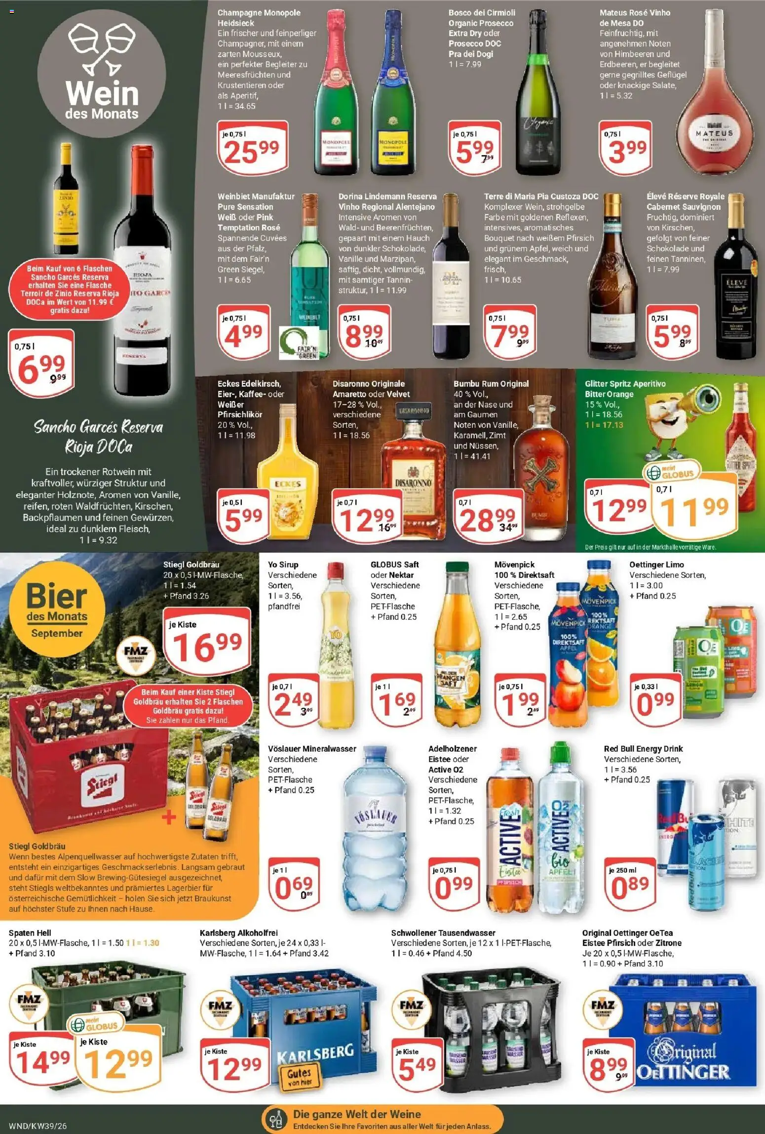 Globus Prospekt St. Wendel (ab 21.09.2026) » Angebote online | Seite: 20 | Produkte: Himbeeren, Energy, Prosecco, Pfirsich