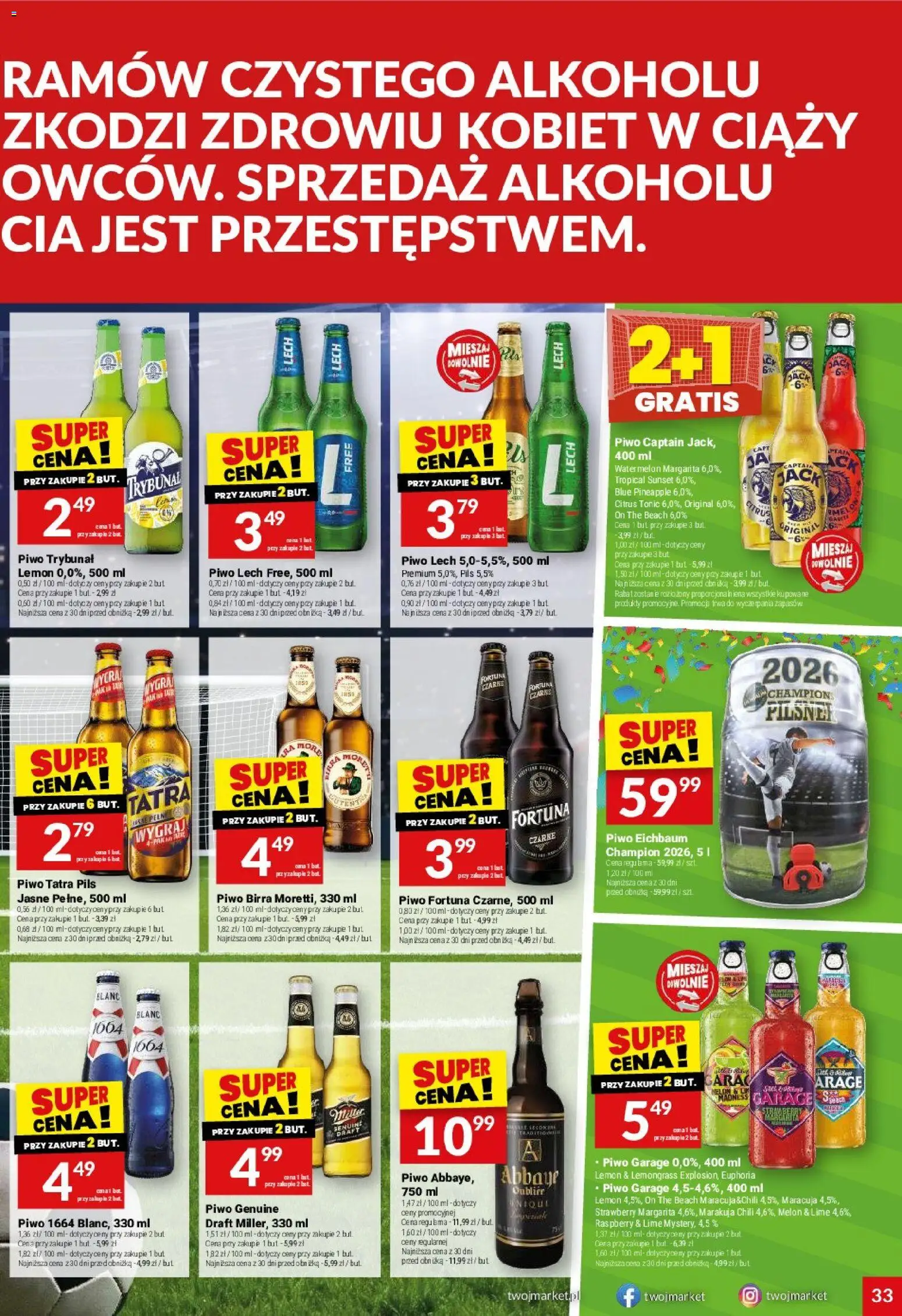 Twój Market gazetka od 24.06.2026 | Strona: 33 | Produkty: Chili, Melon, Piwo