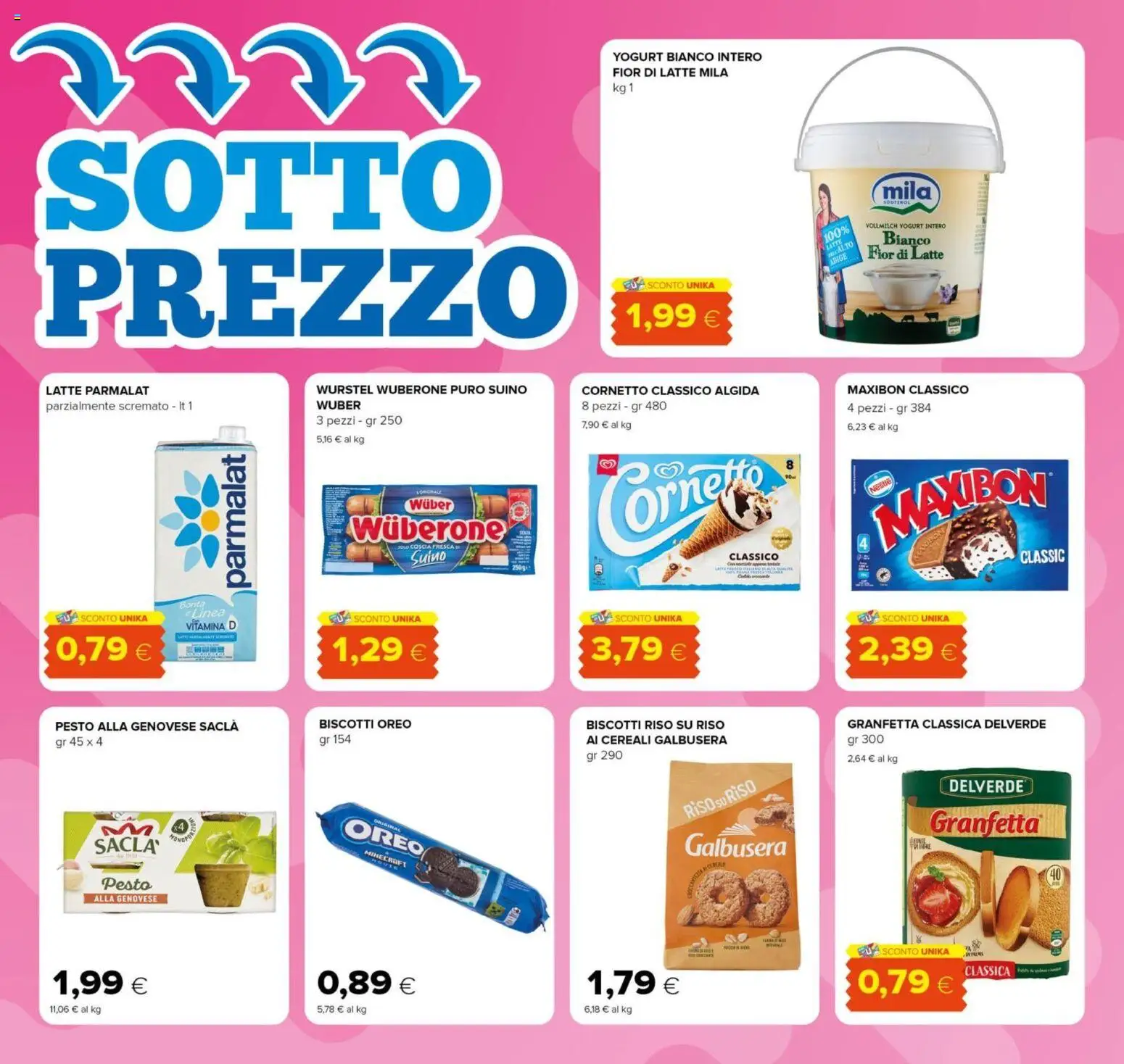 Volantino Oasi del 17/06/2026 | Pagina: 2 | Prodotti: Riso, Biscotti, Latte, Pesto