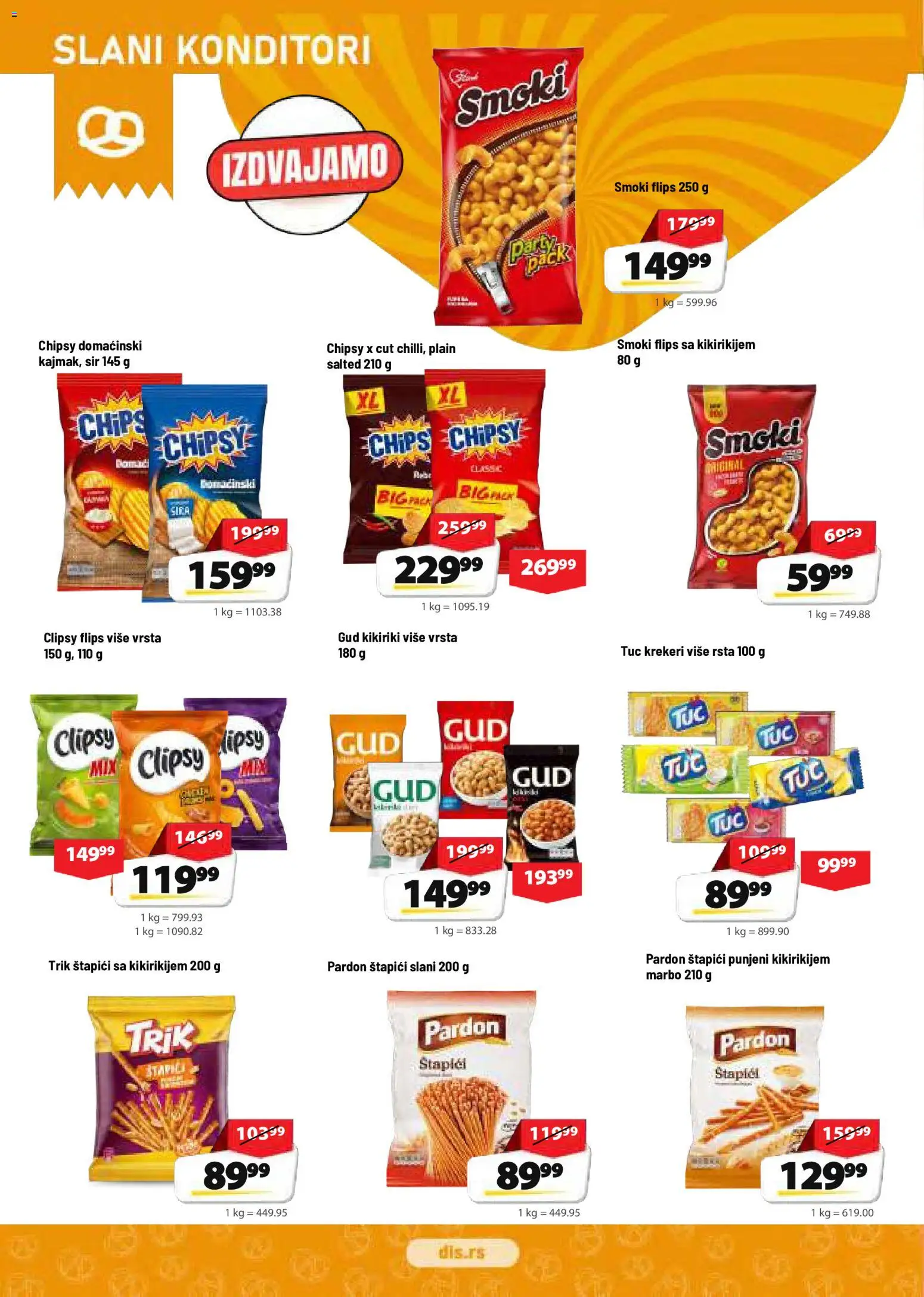 DIS katalog - važi od 01.10.2026 | Strana: 14 | Proizvode: Smoki, Tuc, Kikiriki, Krekeri