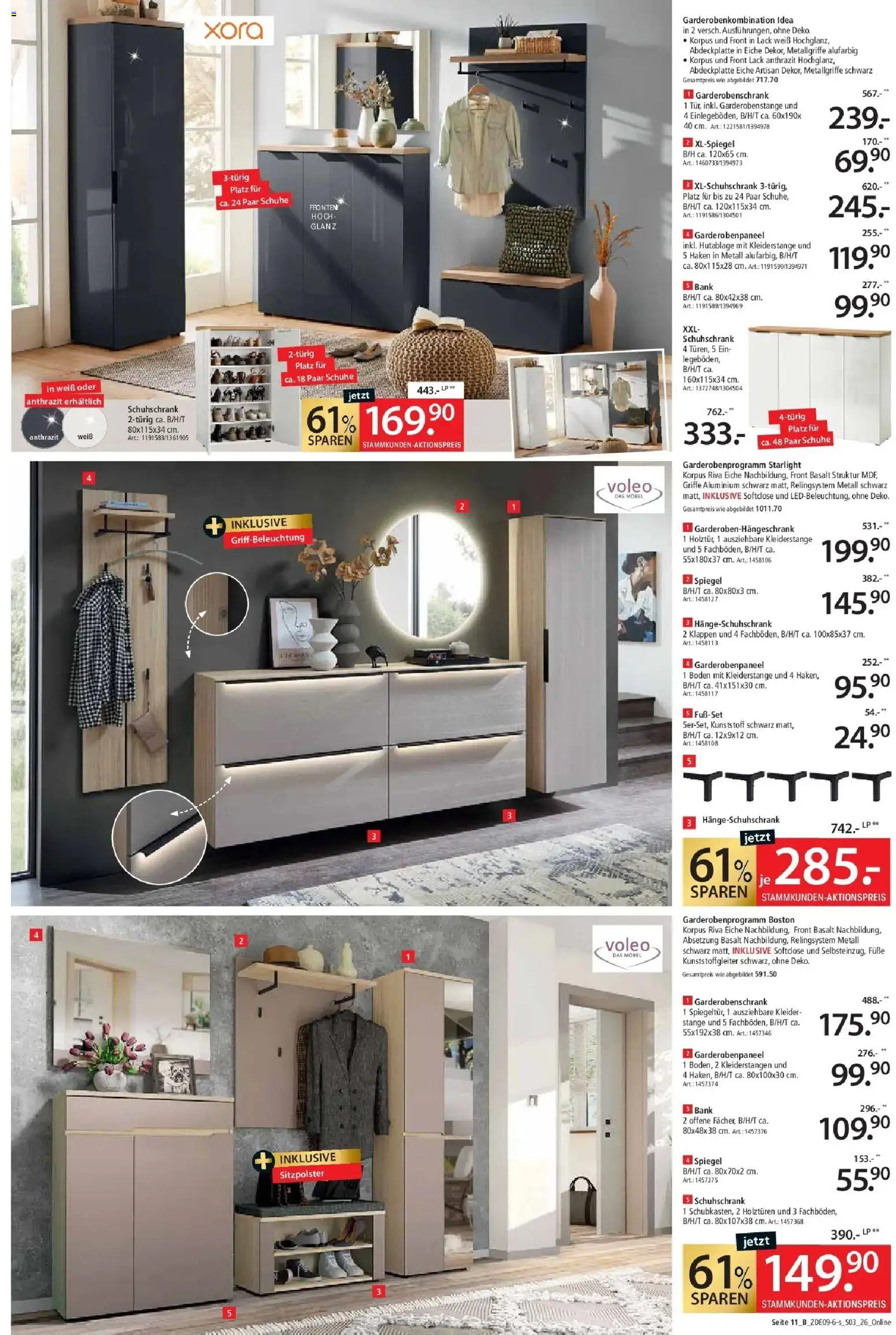 Zurbrüggen Prime Shopping week – gültig ab 13.09.2026 | Seite: 19 | Produkte: Spiegel, Garderobenschrank