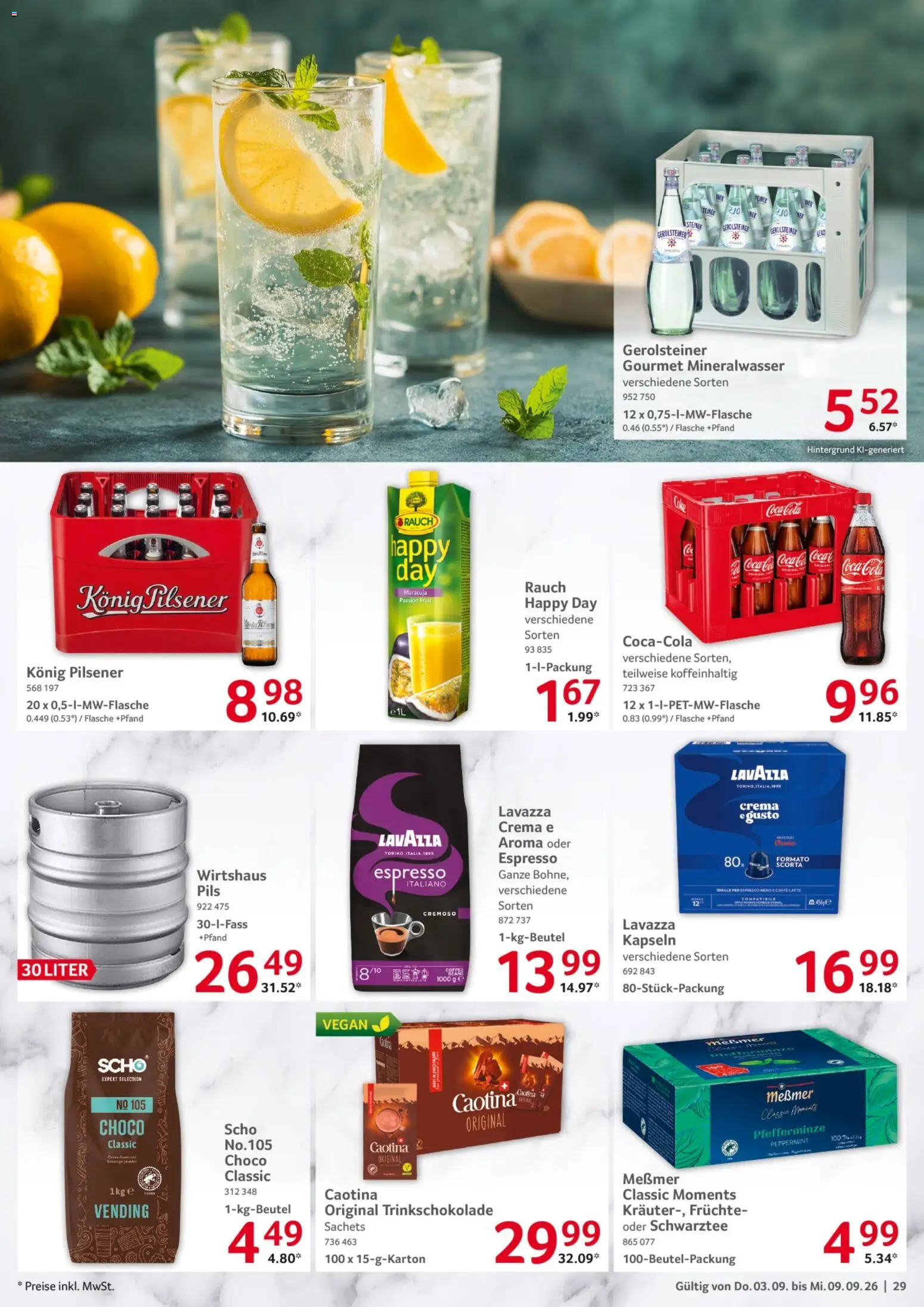 Selgros Prospekt – gültig ab 03.09.2026 | Seite: 29 | Produkte: Lavazza, Coca cola, Cola, Messmer