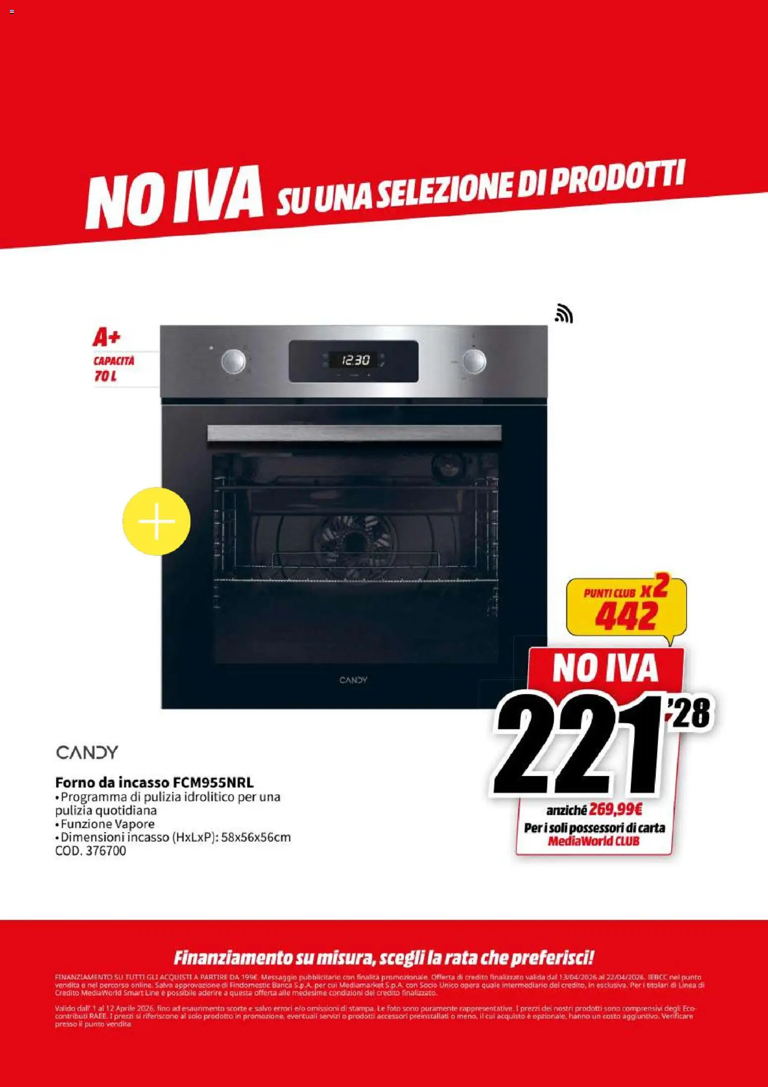 Volantino Media World del 13.04.2026 | Pagina: 47 | Prodotti: Forno