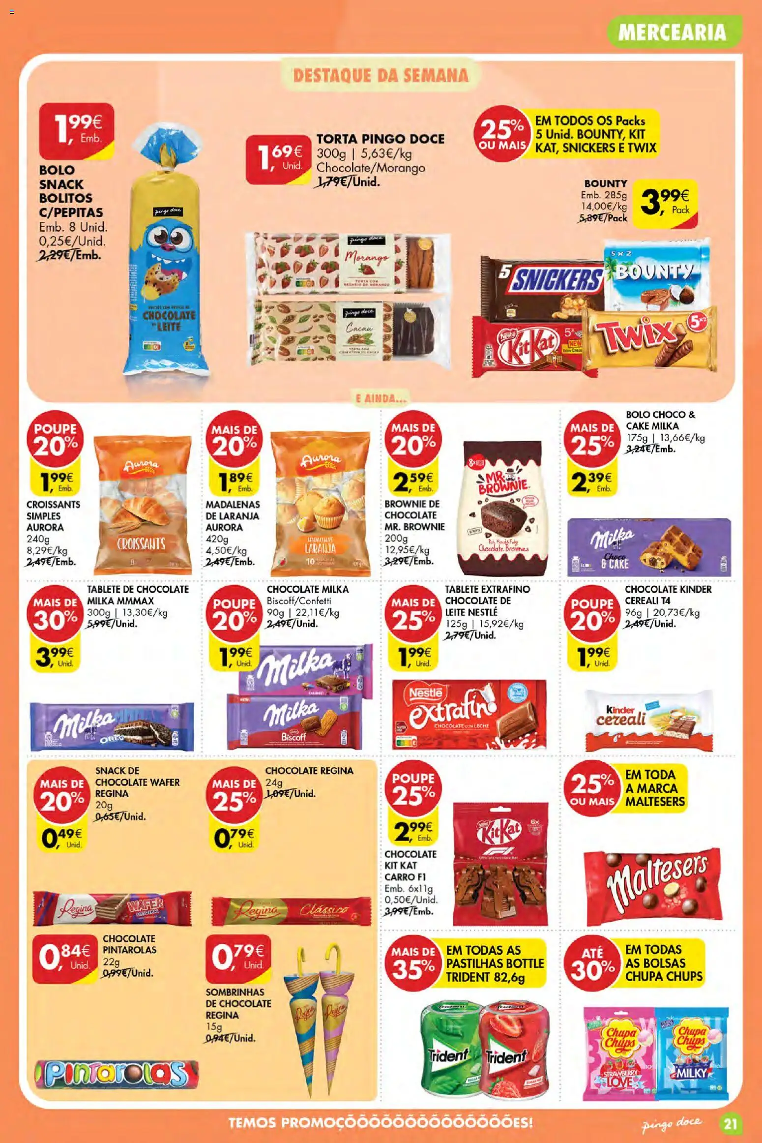 Pingo Doce Poupe Esta Semana Açores │ válido de 24/09/2026 | Página: 21 | Produtos: Bolo, Brownies, Leite, Torta