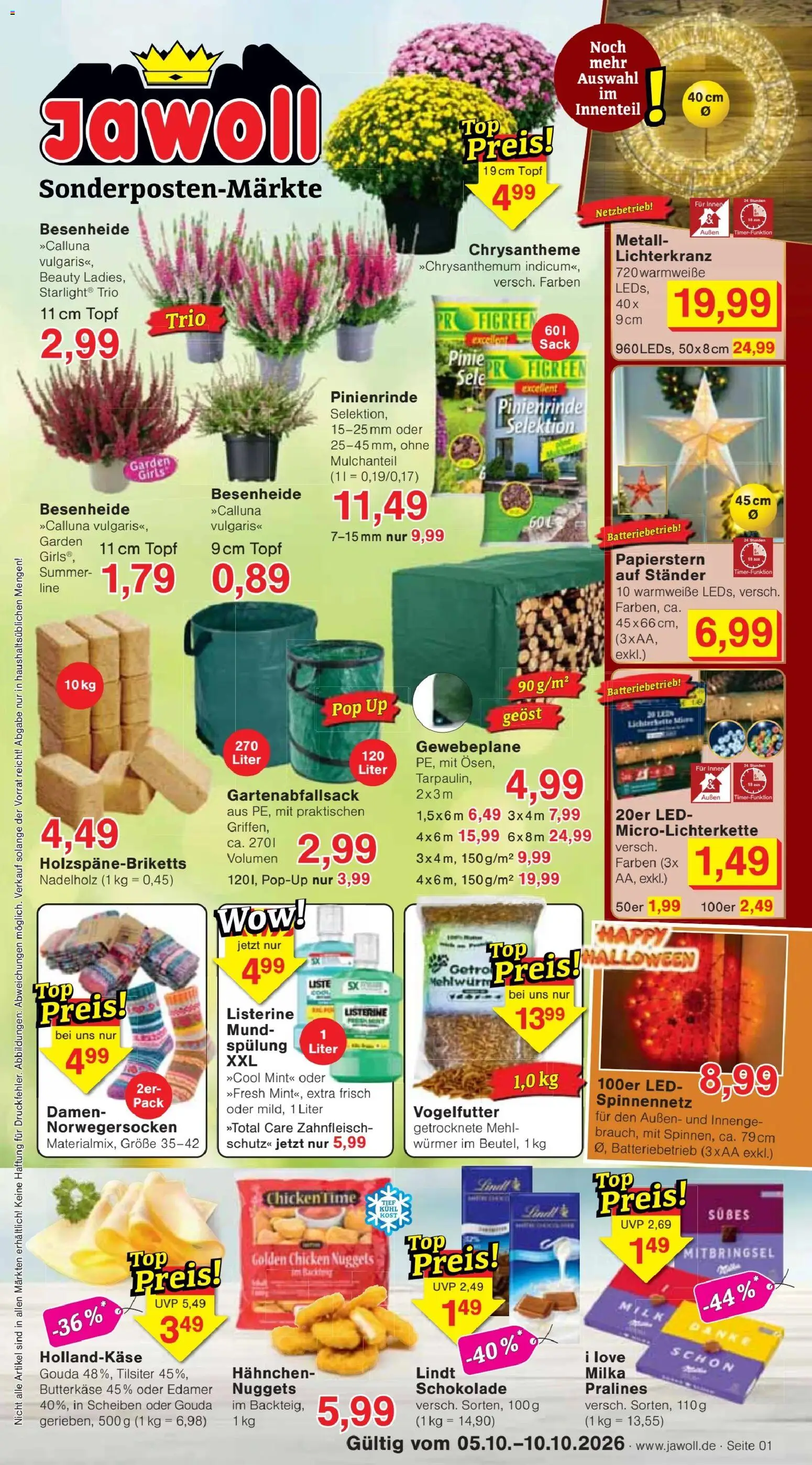 Jawoll Prospekt – gültig ab 05.10.2026 | Seite: 1 | Produkte: Gouda, Spülung, Lindt, Listerine