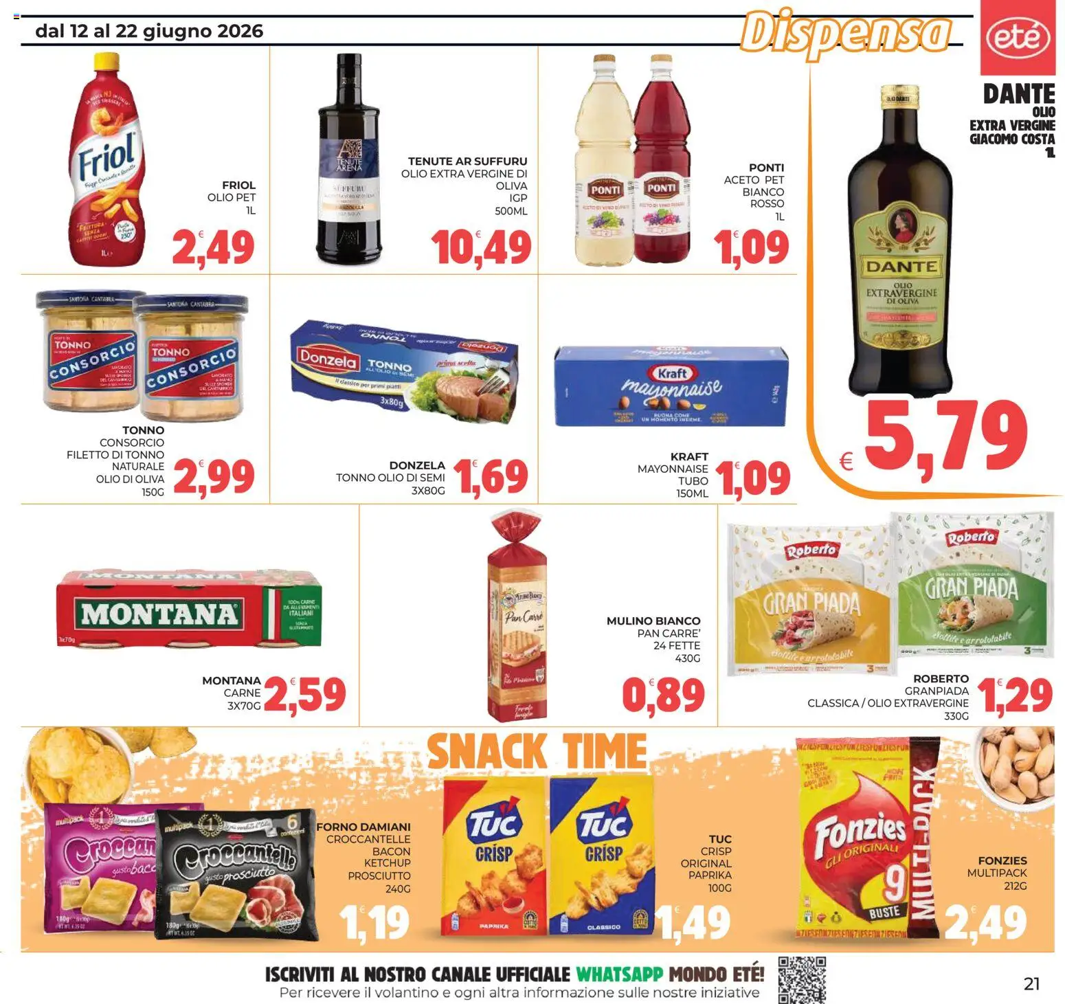Volantino Eté del 12.06.2026 | Pagina: 21 | Prodotti: Ketchup, Olio, Tubo, Olio di Oliva