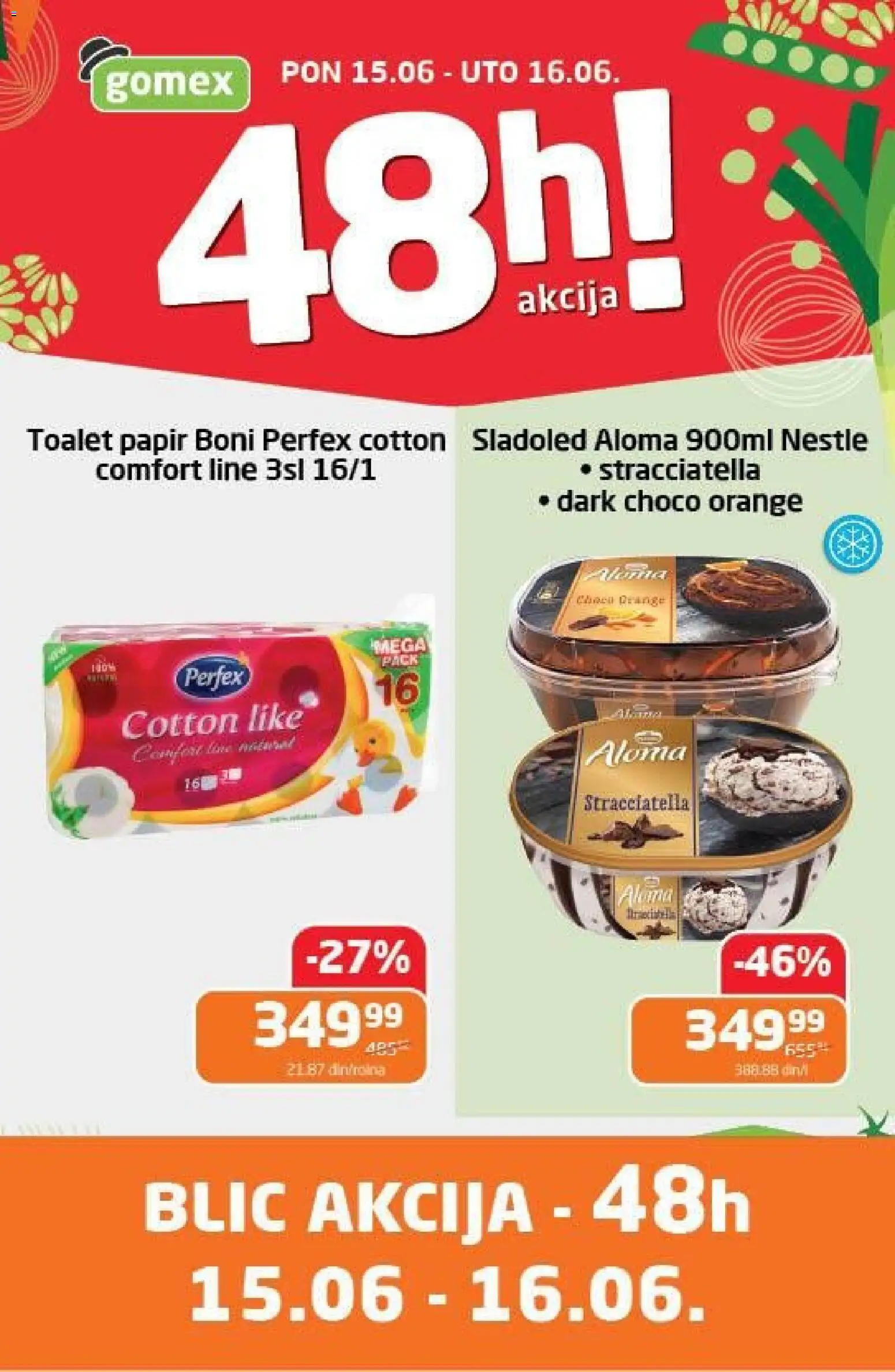 Gomex katalog - važi od 15.06.2026 | Strana: 1 | Proizvode: Toalet papir, Sladoled