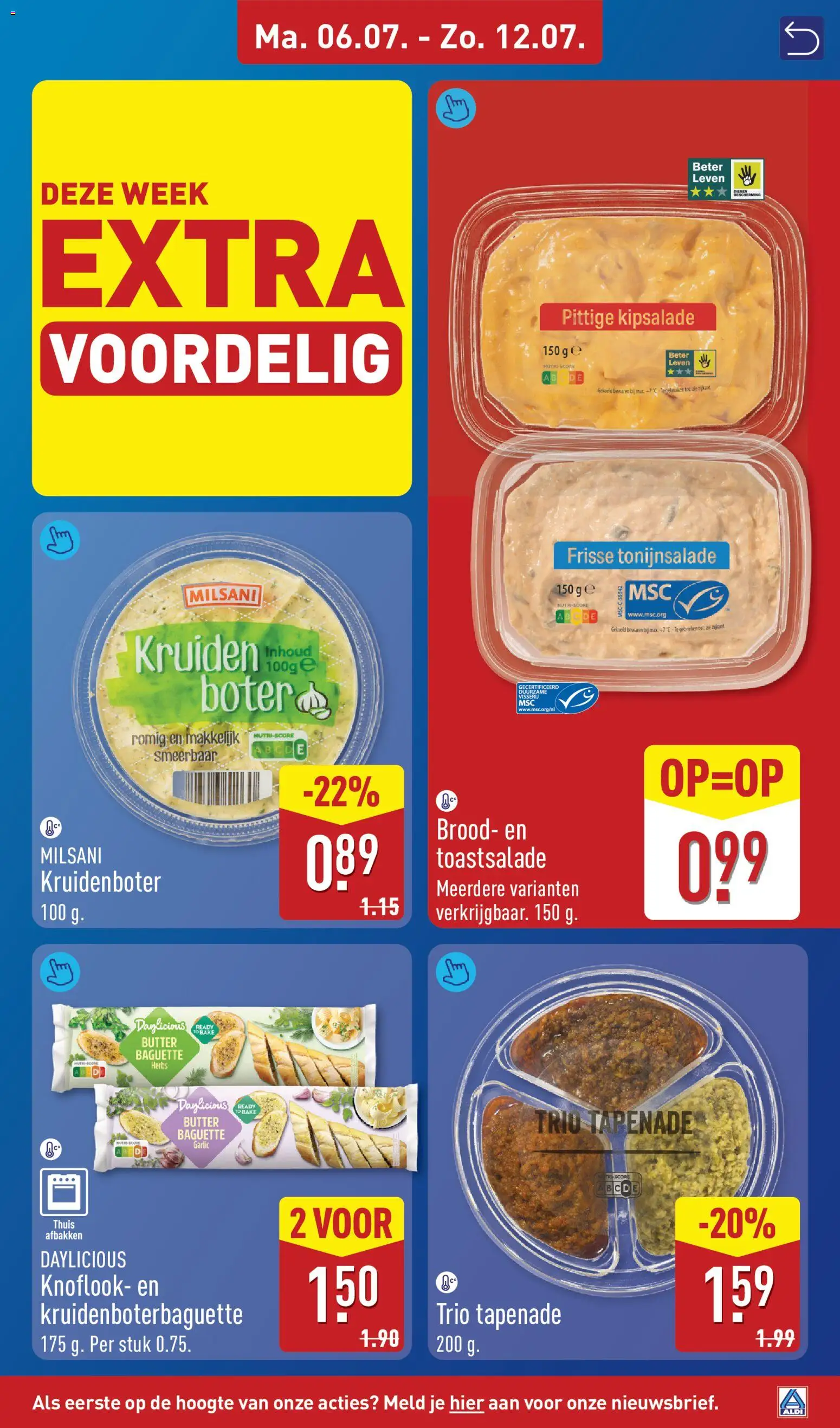 {H1} | Pagina: 11 | Producten: Tonijnsalade, Baguette, Kruidenboter