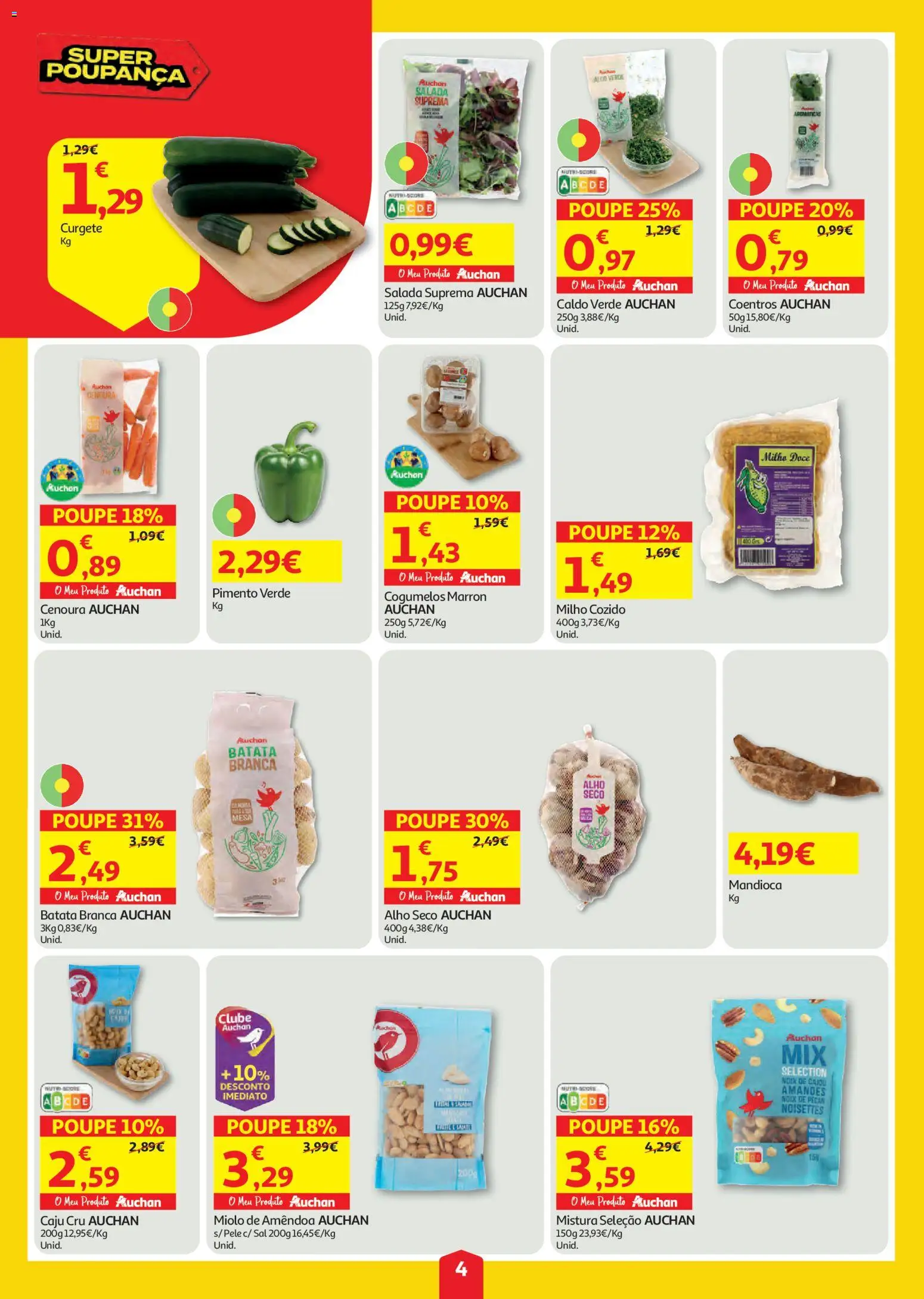 Auchan folheto │ válido de 23/07/2026 | Página: 4 | Produtos: Batata, Sal, Cenoura, Salada