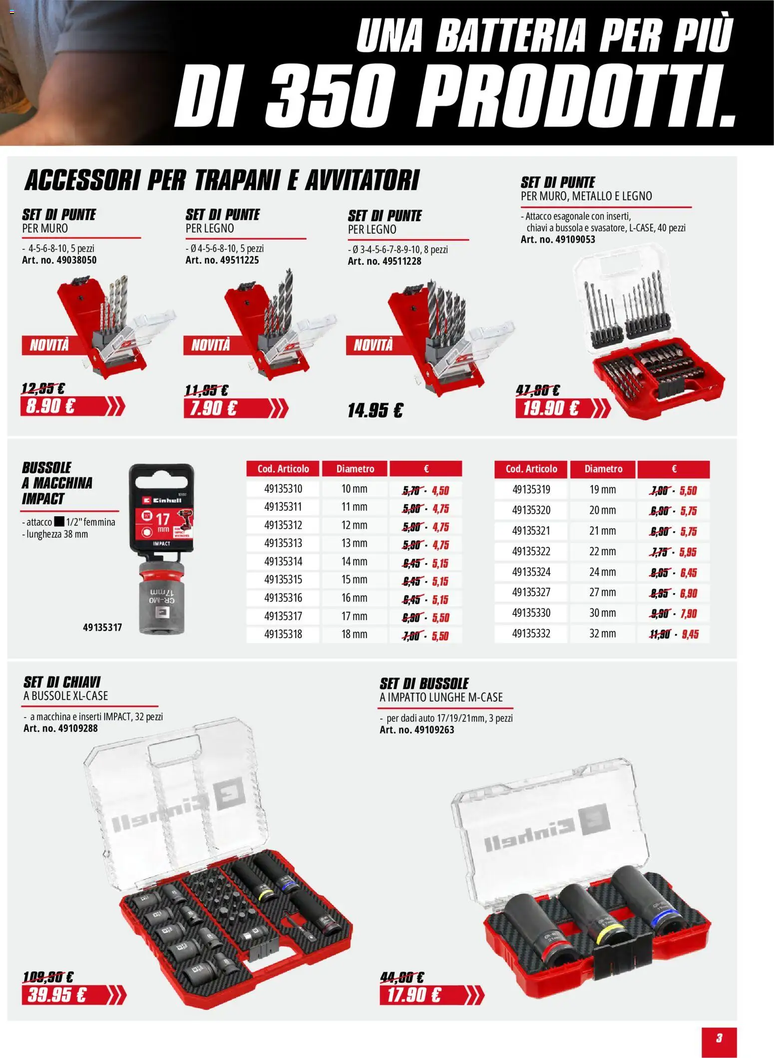 Volantino Einhell del 01/10/2026 | Pagina: 3 | Prodotti: Inserti, Batteria