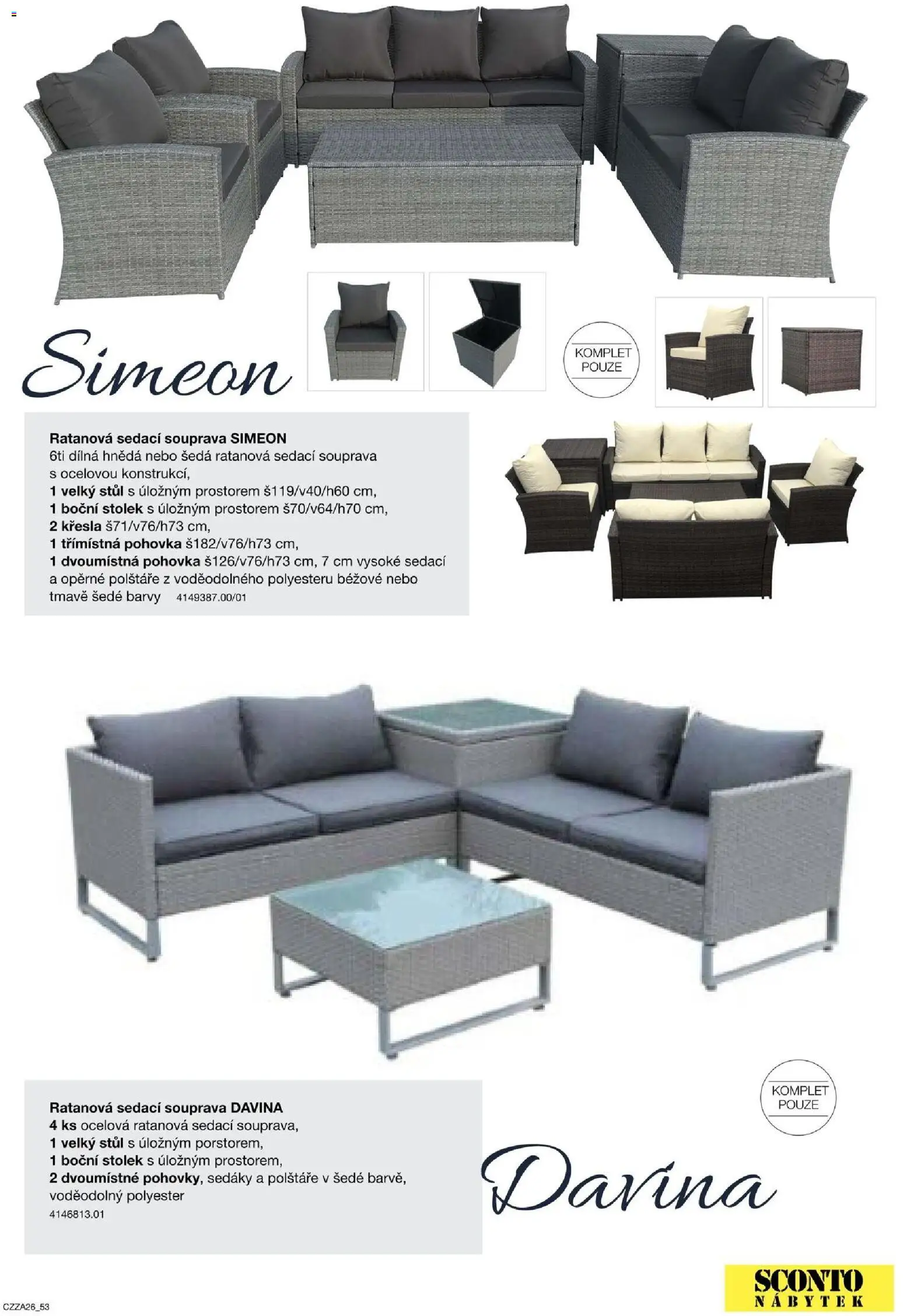 Sconto nábytek katalog - Zahradní speciál od 01.01.2026 | Strana: 53 | Produkty: Nábytek, Stolek, Stůl, Barvy