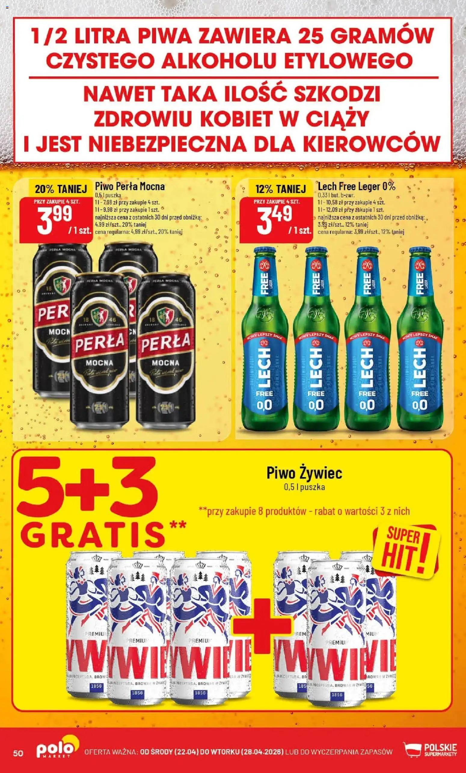 POLOmarket gazetka od 22.04.2026 | Strona: 50 | Produkty: Piwo perła, Piwo