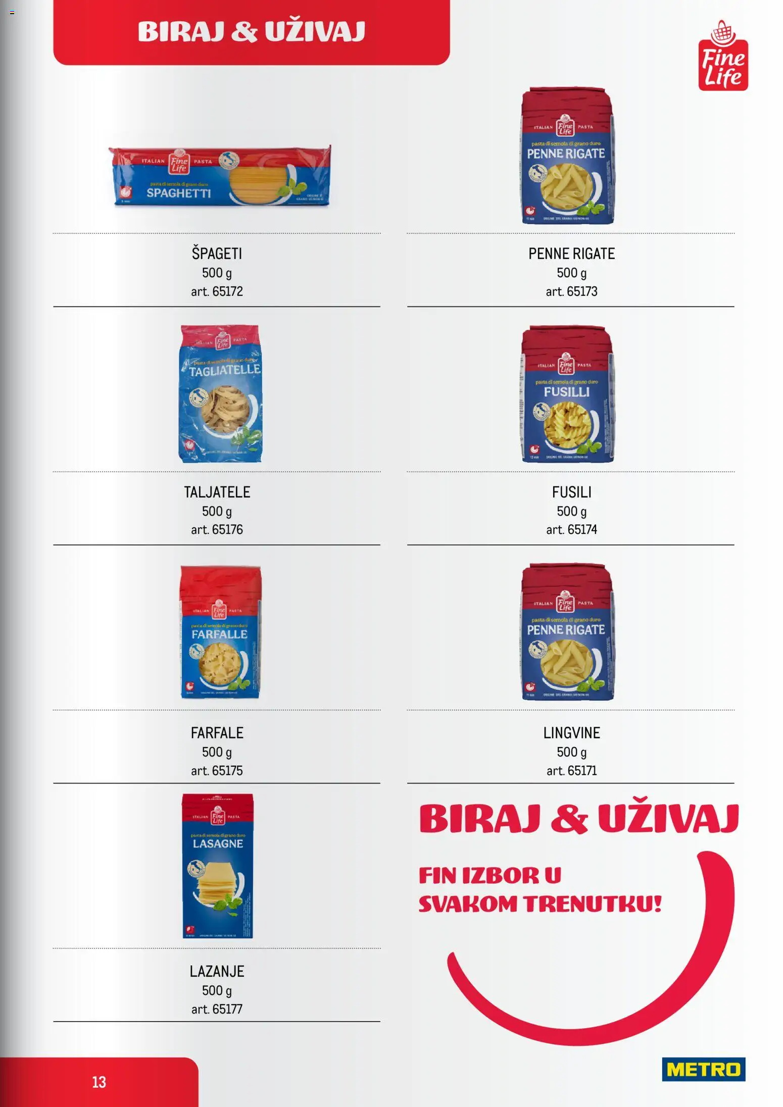 Metro katalog - važi od 01.06.2026 | Strana: 13 | Proizvode: Tagliatelle, Lazanje, Špageti
