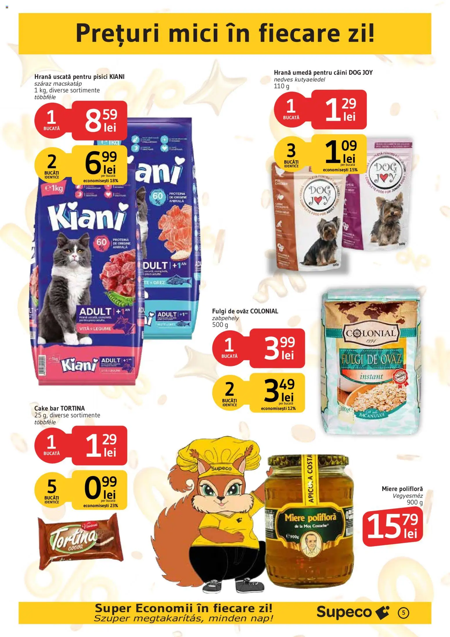 Noul catalog Supeco – valabil de la 27.08.2026 | Pagină: 5 | Produse: Miere polifloră, Orez, Fulgi, Legume