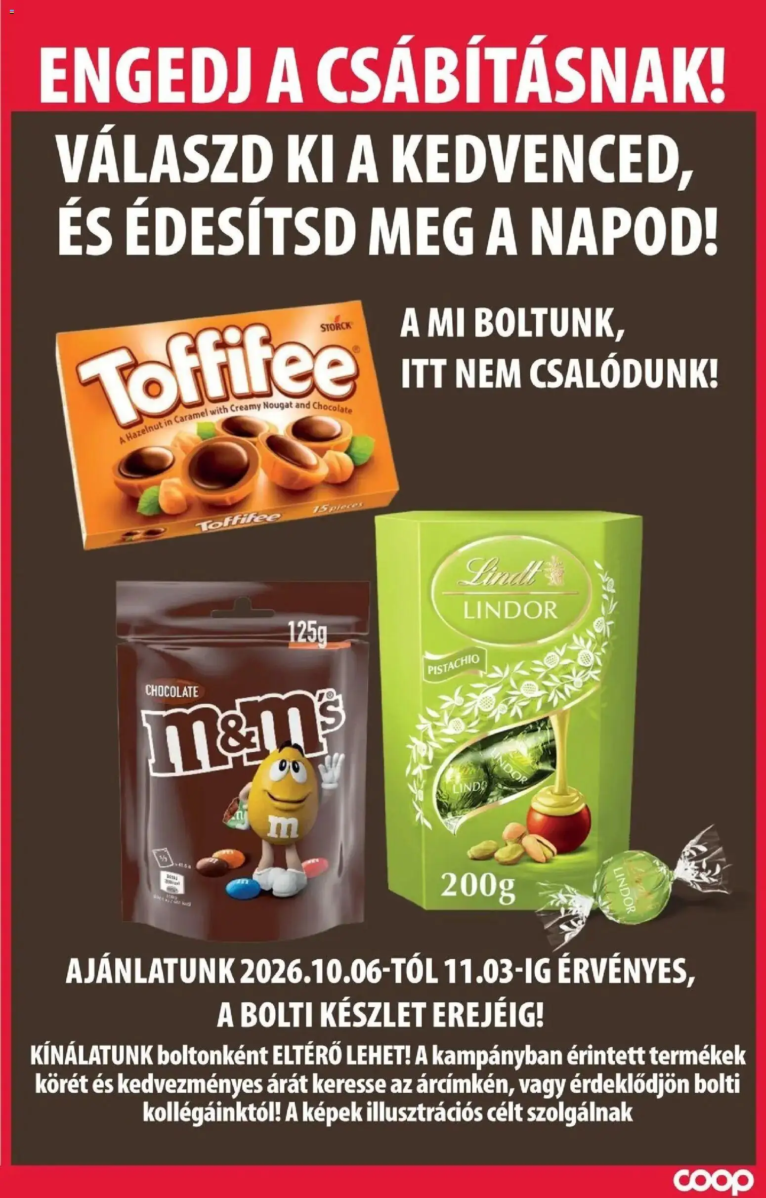 COOP Szolnok akciós újság Gyöngyös - 2026.10.05. -tól/töl > akció, lapozható szórólap 🛍️ | Oldal: 13 | Termékek: Lindor, Lindt, Toffifee