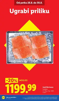 Sveži filet lososa, Sa kožom - pregled Lidl kataloga - važi od 27.08.2026 | Strana: 4 | Proizvode: Filet lososa, Filet