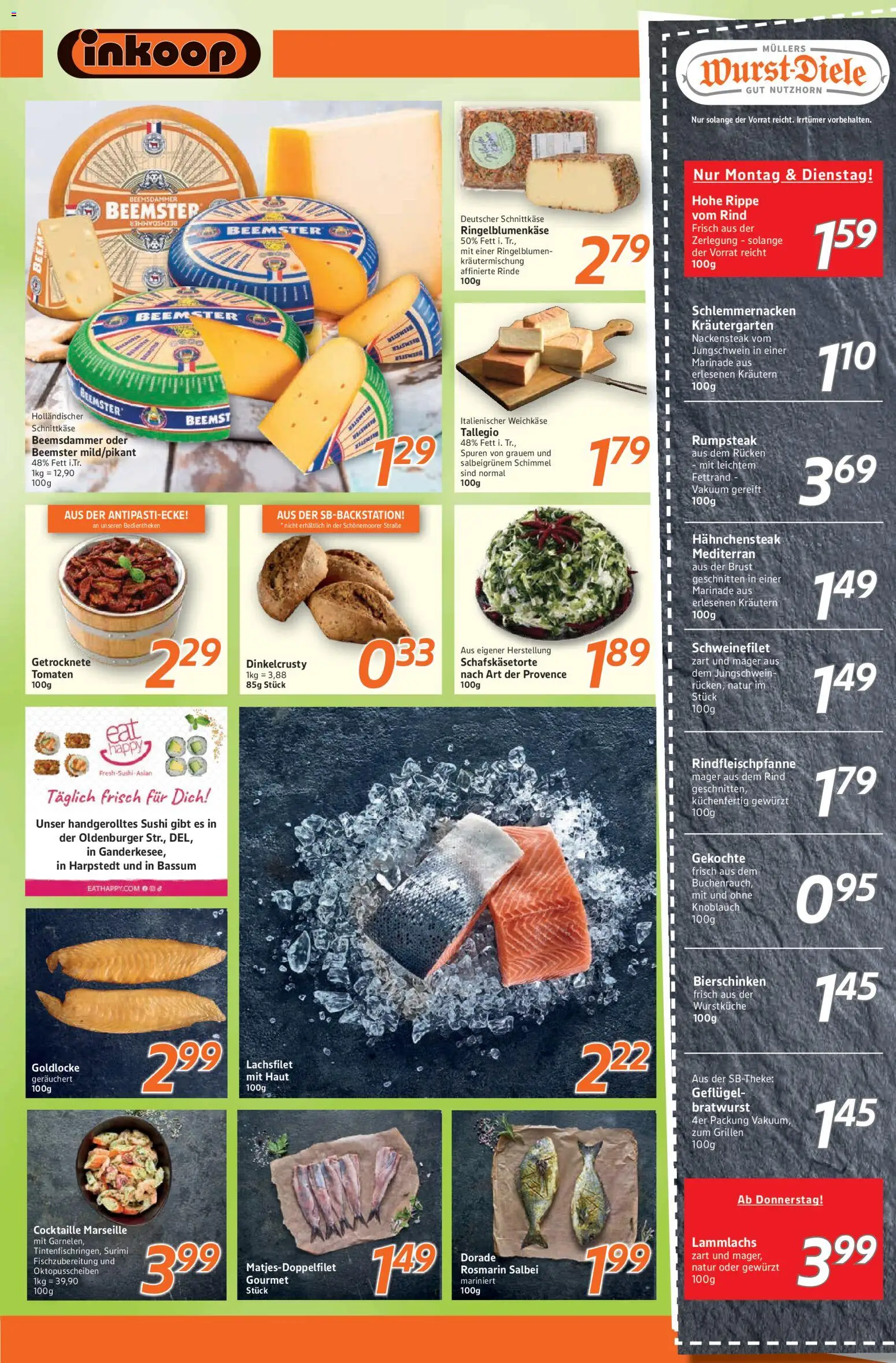 Inkoop Prospekt – gültig ab 20.07.2026 | Seite: 3 | Produkte: Rumpsteak, Bratwurst, Tomaten, Knoblauch