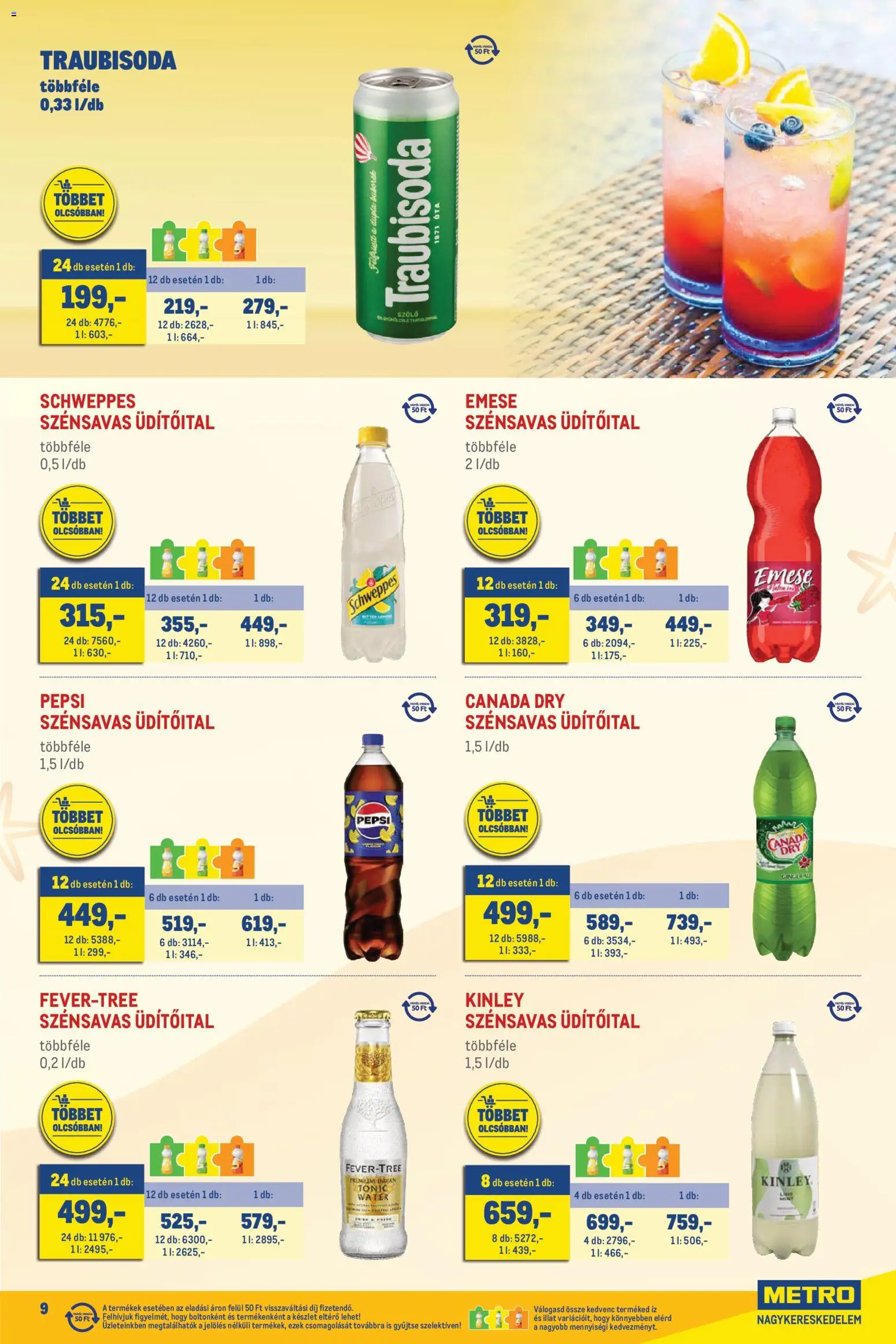 Metro akciós ujság - amely érvényes a következő dátumtól: 01.06.2026 | Oldal: 9 | Termékek: Tonic, Pepsi, Só