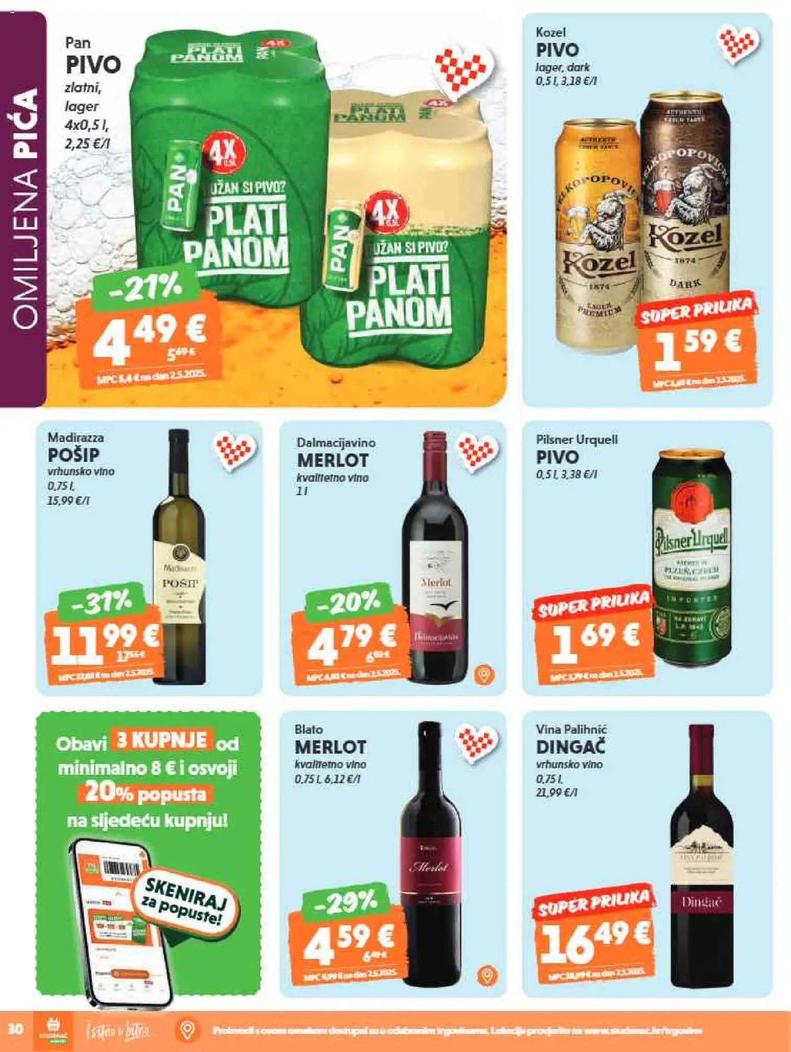 Studenac katalog | vrijedi od 17.06.2026 | Stranica: 30 | Proizvodi: Kozel, Pica, Vino, Pivo