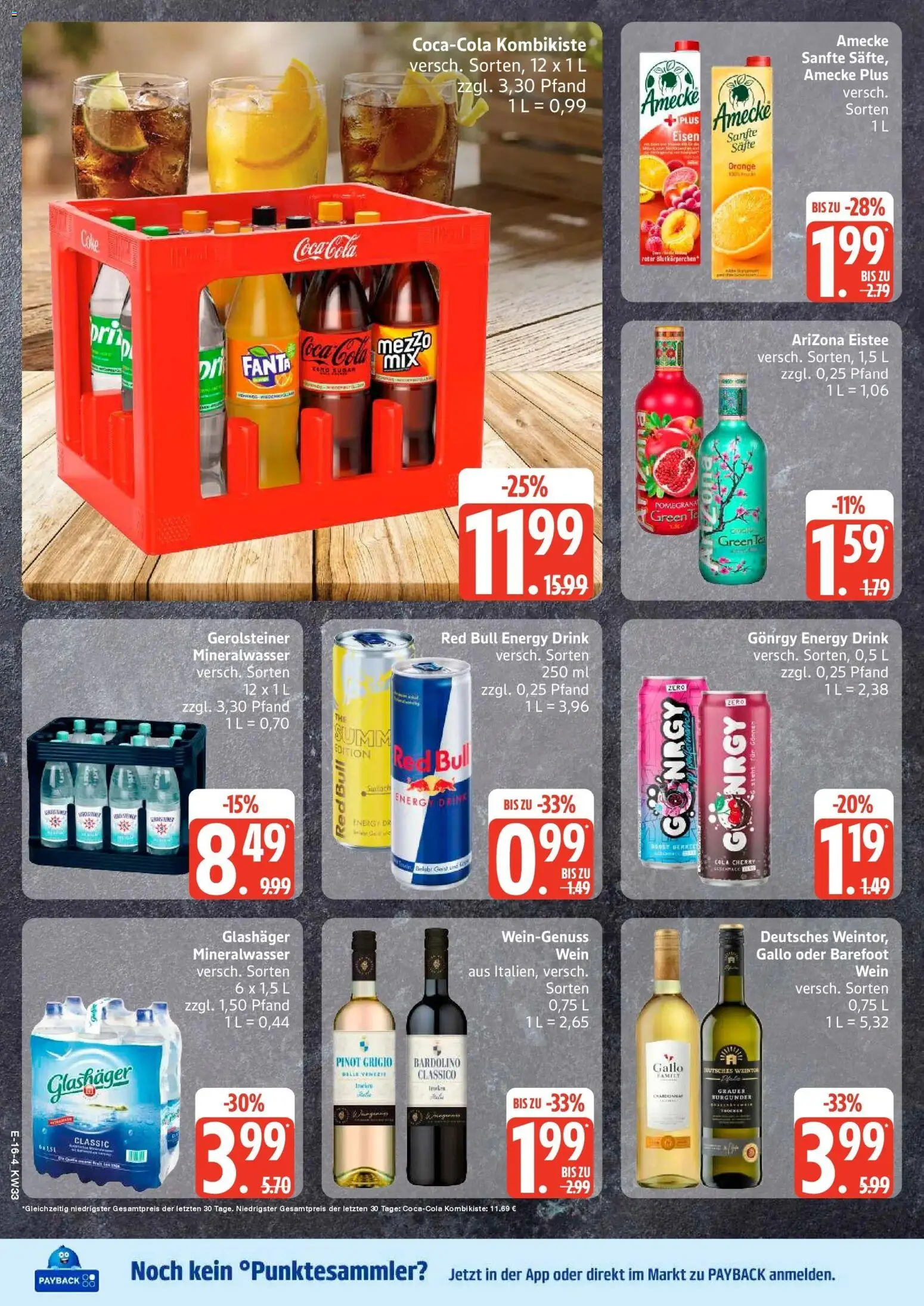 Marktkauf Prospekt Grevesmühlen (ab 10.08.2026) » Angebote online | Seite: 16 | Produkte: Energy, Mineralwasser, Wein, Gerolsteiner
