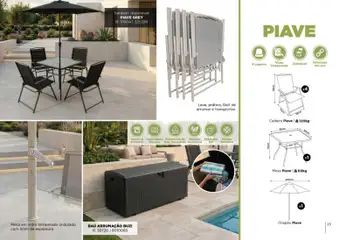 Pré-visualização Espaço Casa folheto Ar Livre 2026 válido de 07.03.2026 | Página: 23 | Produtos: Chapéu, Bau arrumação, Mesa, Cadeira
