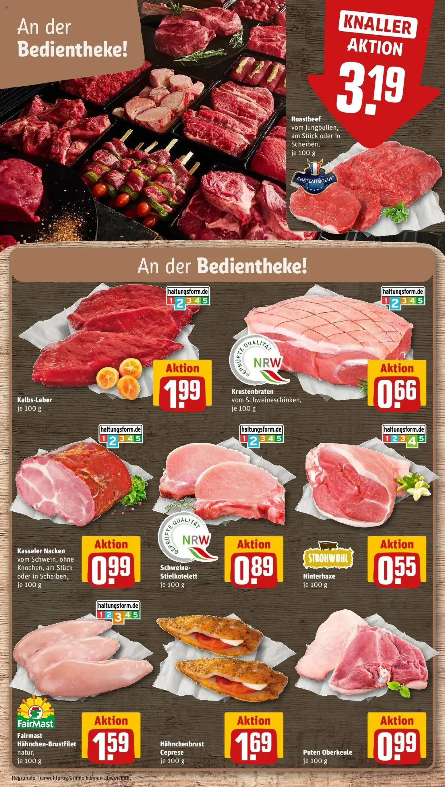 REWE Prospekt ab 21.09.2026 zum Blättern » Angebote | Seite: 14 | Produkte: Krustenbraten, Roastbeef, Kalbsleber, Kasseler nacken