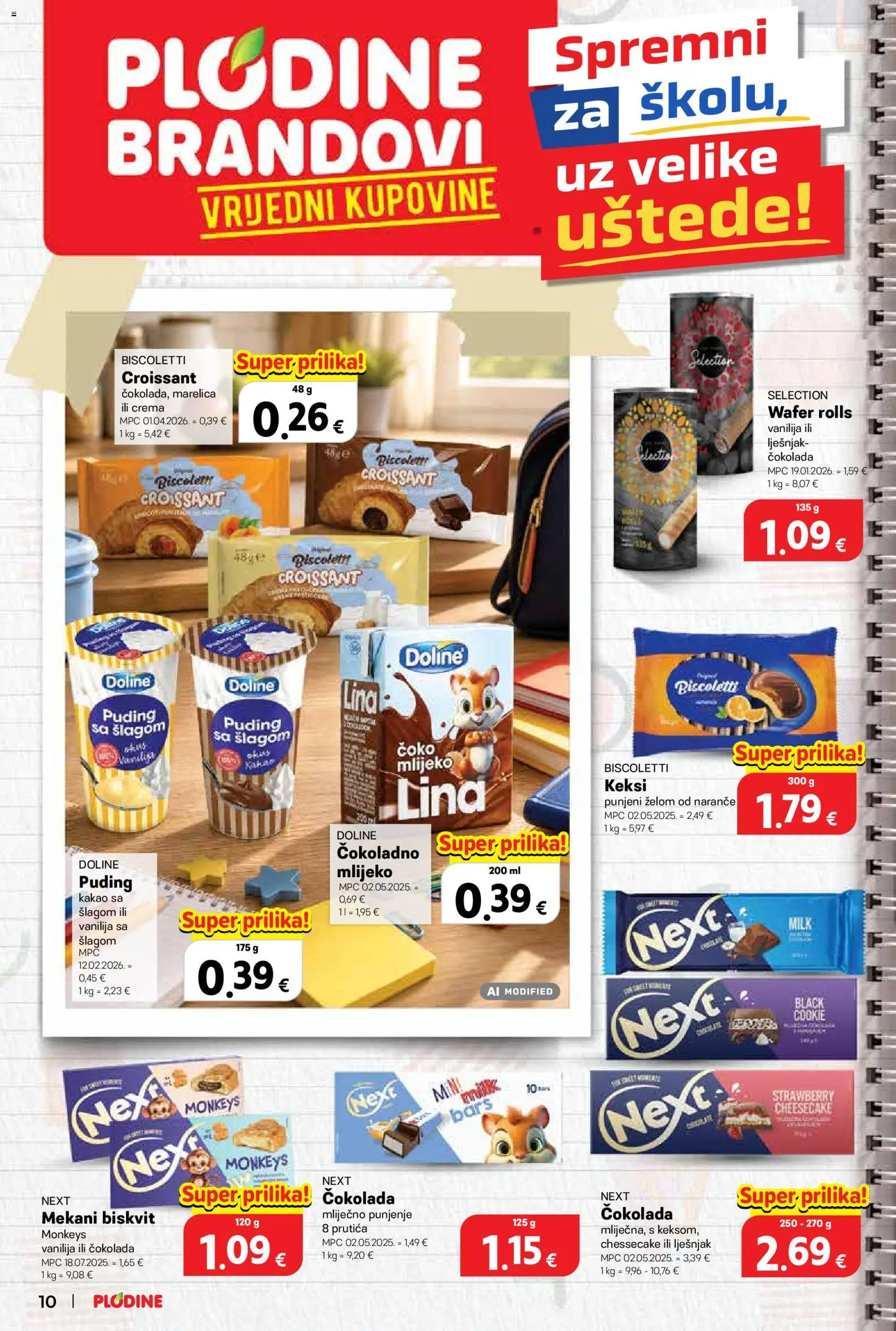 Plodine katalog | vrijedi od 02.09.2026 | Stranica: 10 | Proizvodi: Cheesecake, Keksi, Čokolada, Naranče
