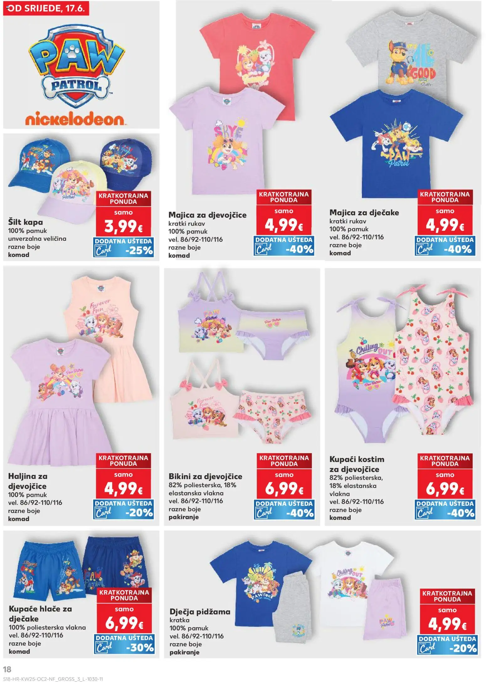 Kaufland HR akciós ujság - amely érvényes a következő dátumtól: 17.06.2026 | Oldal: 18 | Termékek: Bikini