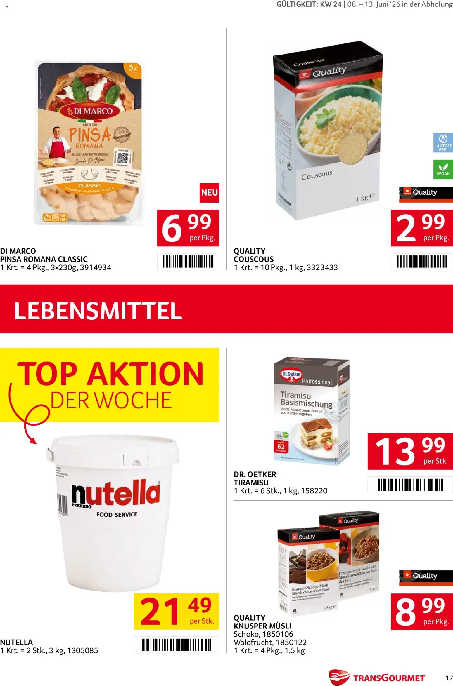 Transgourmet Flugblatt gültig ab 08.06.2026 | Seite: 17 | Produkte: Libacomb, Kaffee