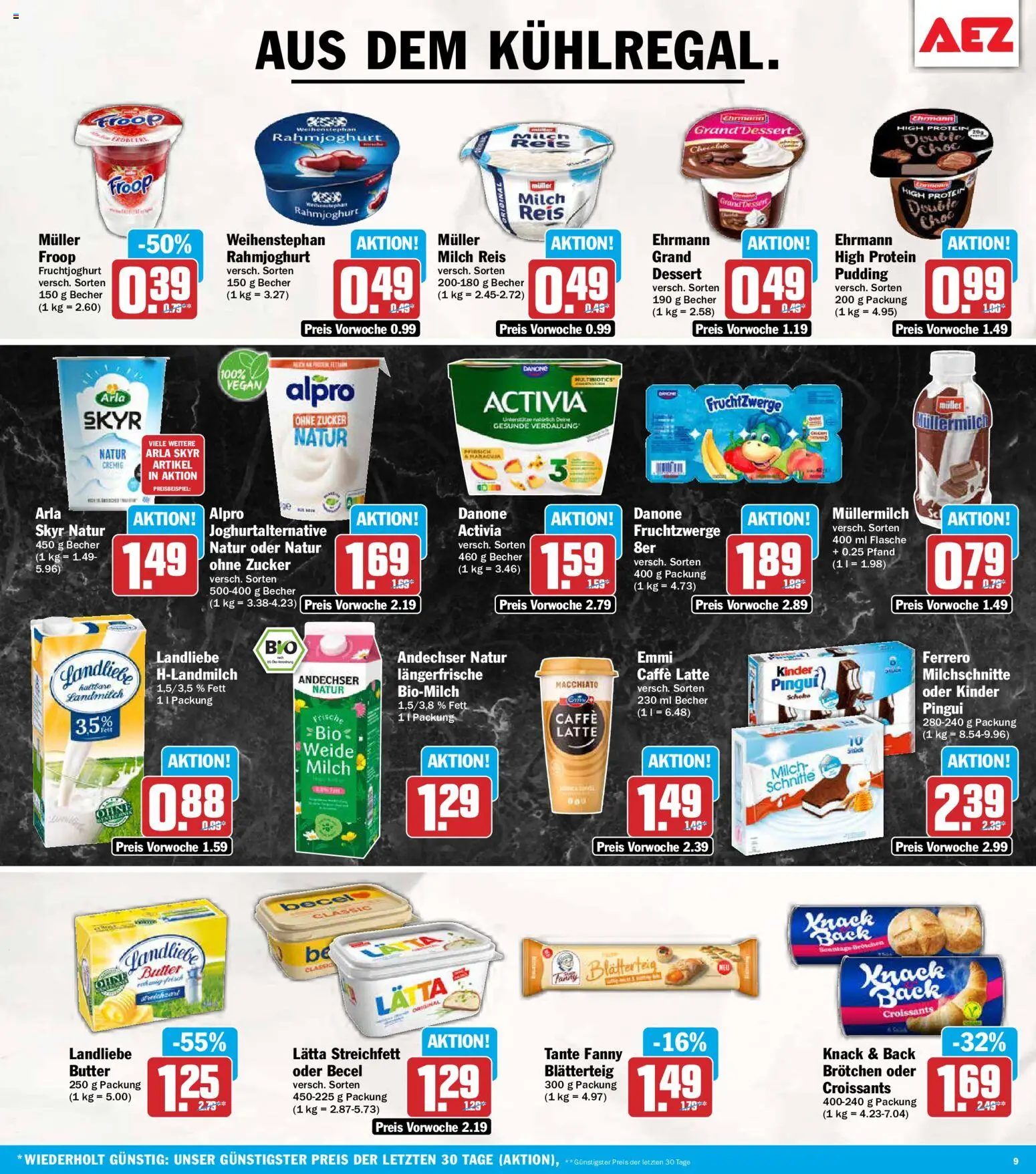 AEZ Prospekt – gültig ab 12.10.2026 | Seite: 9 | Produkte: Froop, Fruchtzwerge, Fruchtjoghurt, Müllermilch