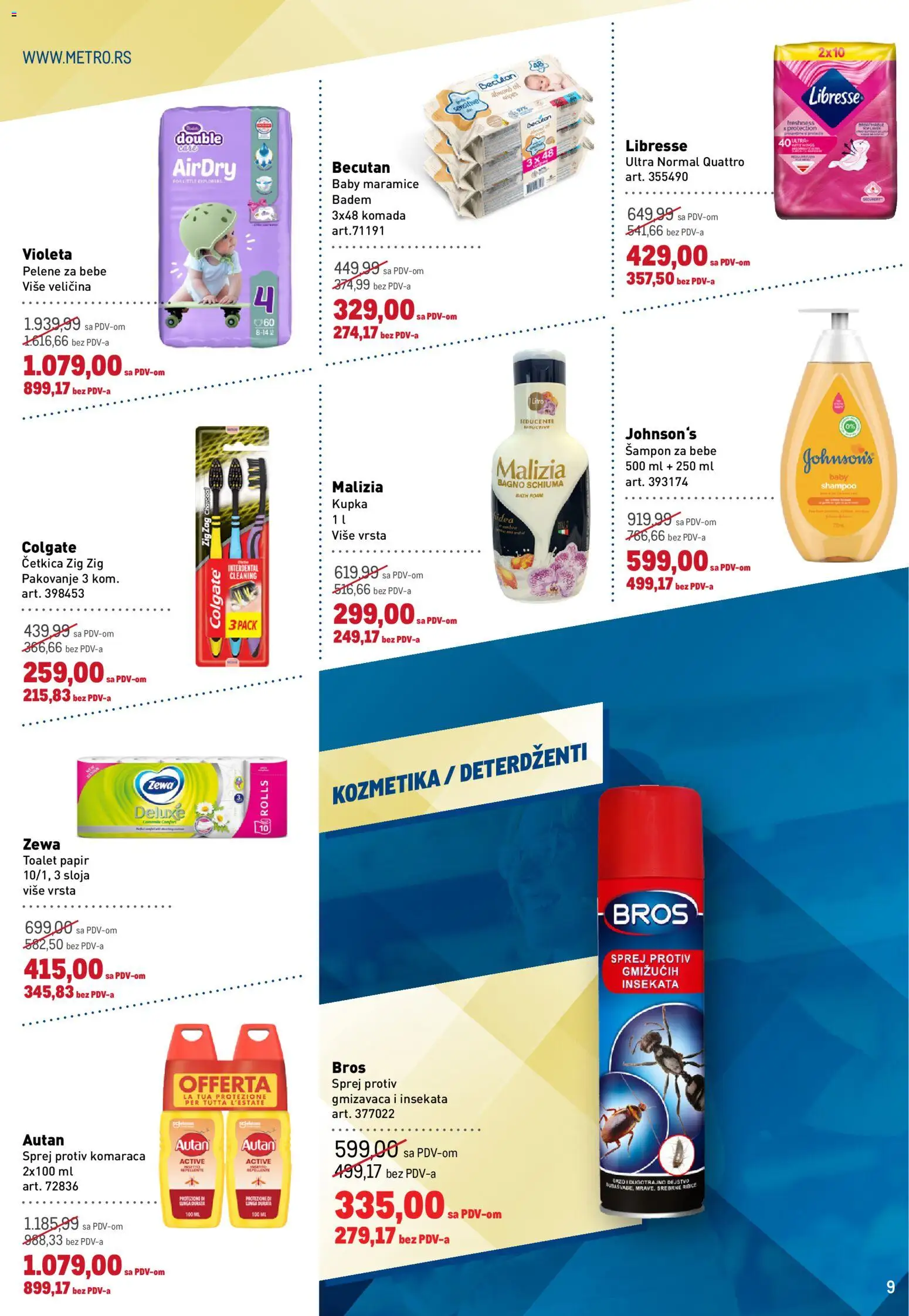 Metro katalog - važi od 20.08.2026 | Strana: 9 | Proizvode: Maramice, Video, Šampon, Pakovanje