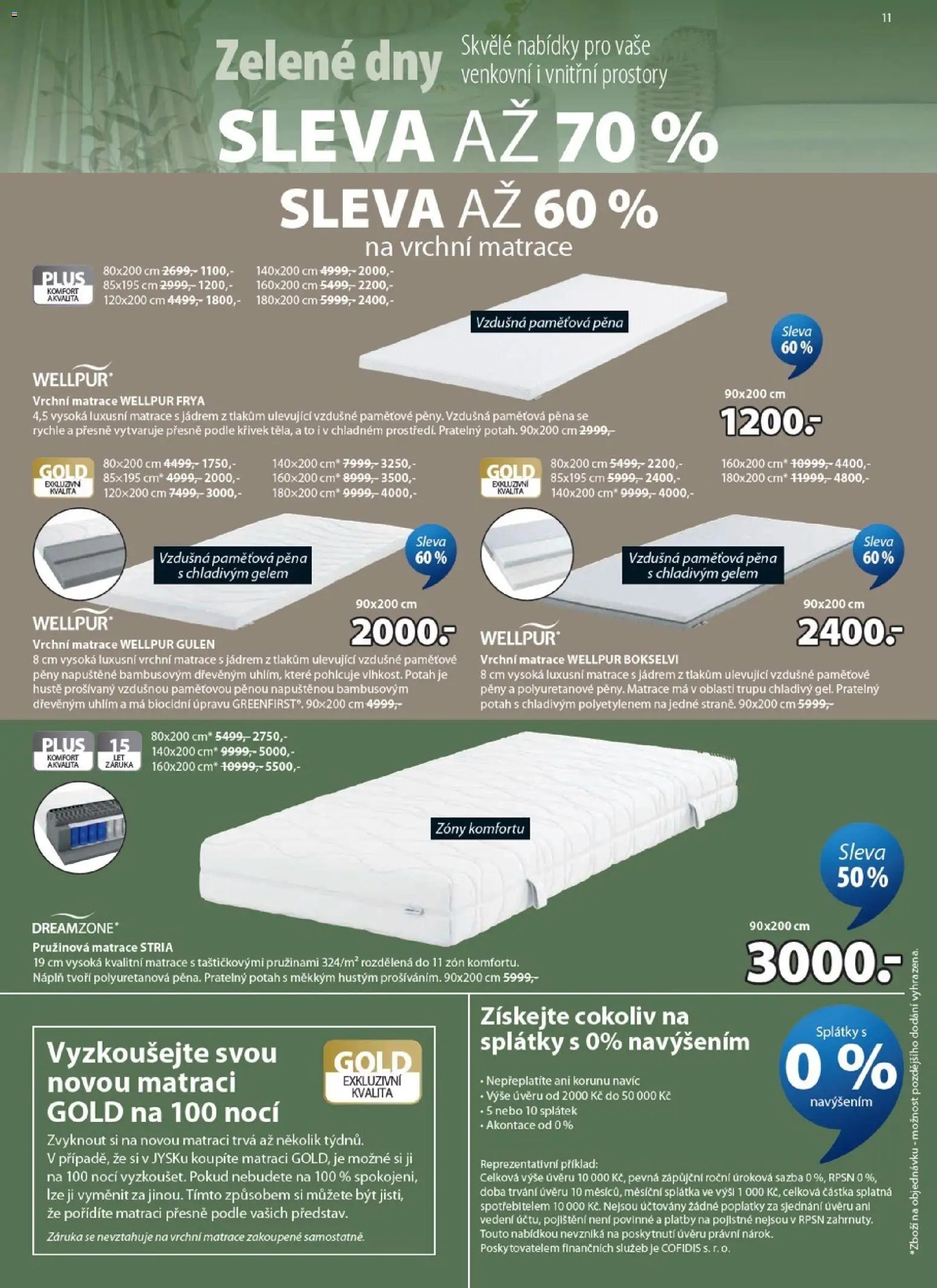 JYSK leták - Zelené dny od 20.05.2026 | Strana: 11 | Produkty: Matrace